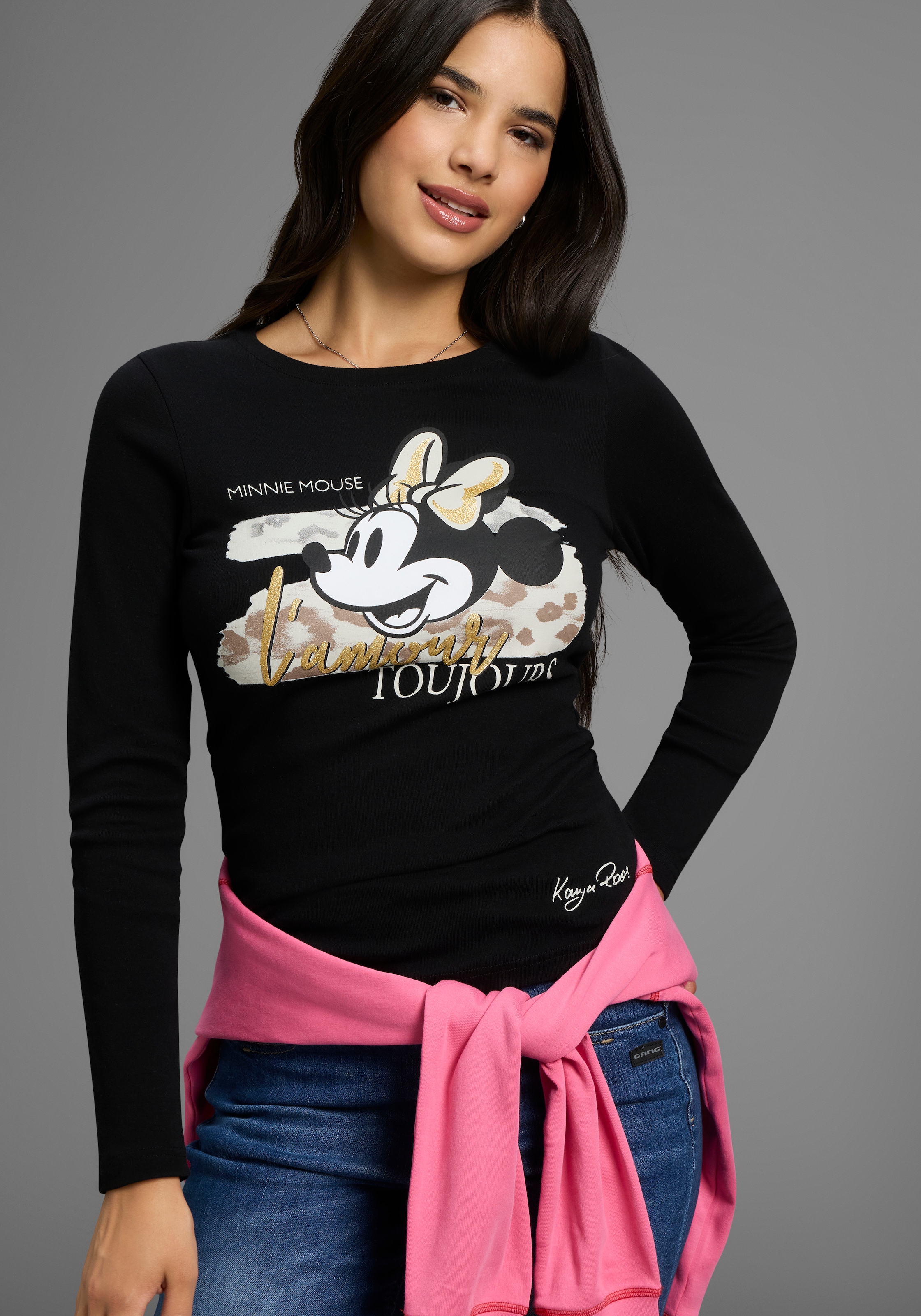 KangaROOS Langarmshirt, mit süßem Minnie-Mouse Print günstig online kaufen