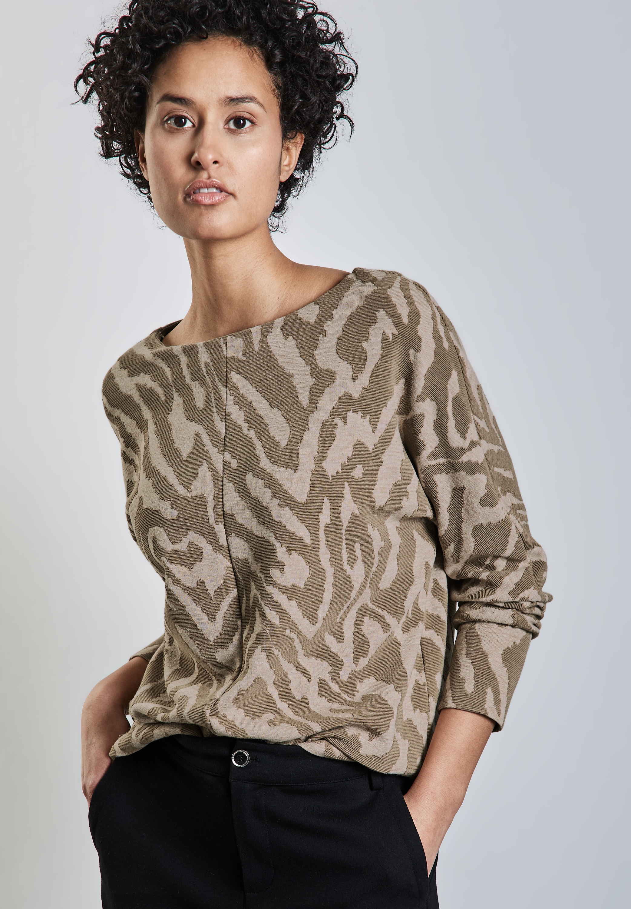 STREET ONE Jacquardpullover, mit Two-Tone Jacquard günstig online kaufen