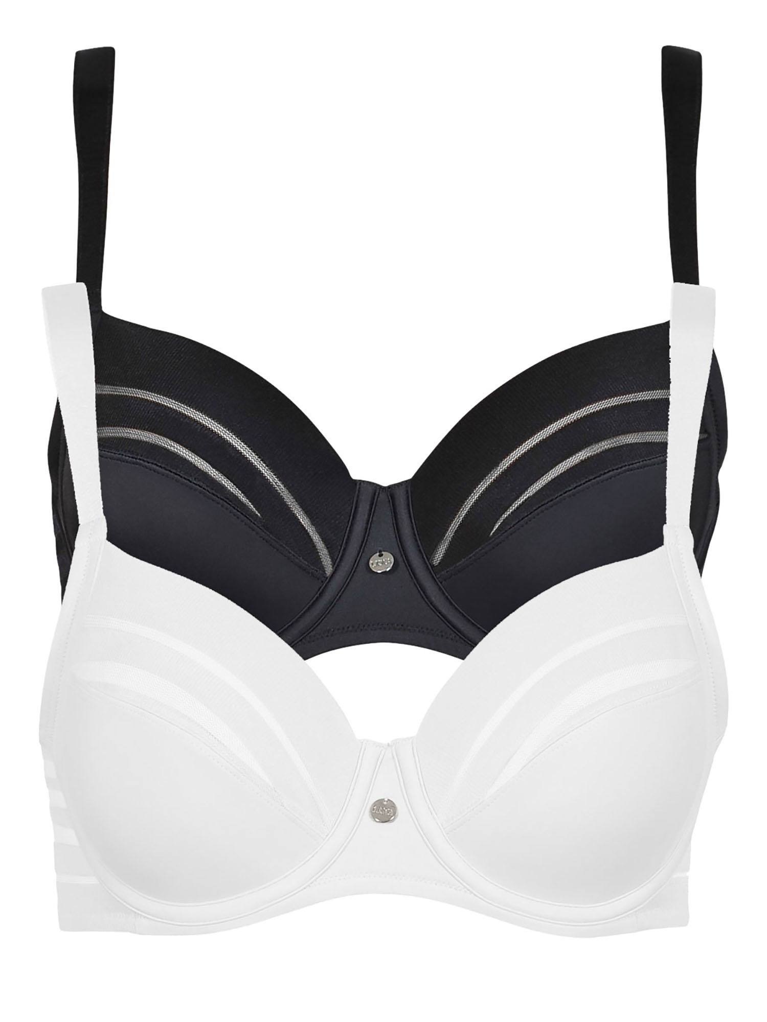 LISCA Damen Bügel-BH "2er Pack Bügel BH Alegra", Gr. 95, schwarz-weiß, Obermaterial: 83% Polyamid PA. 17% Elasthan EL., BHs