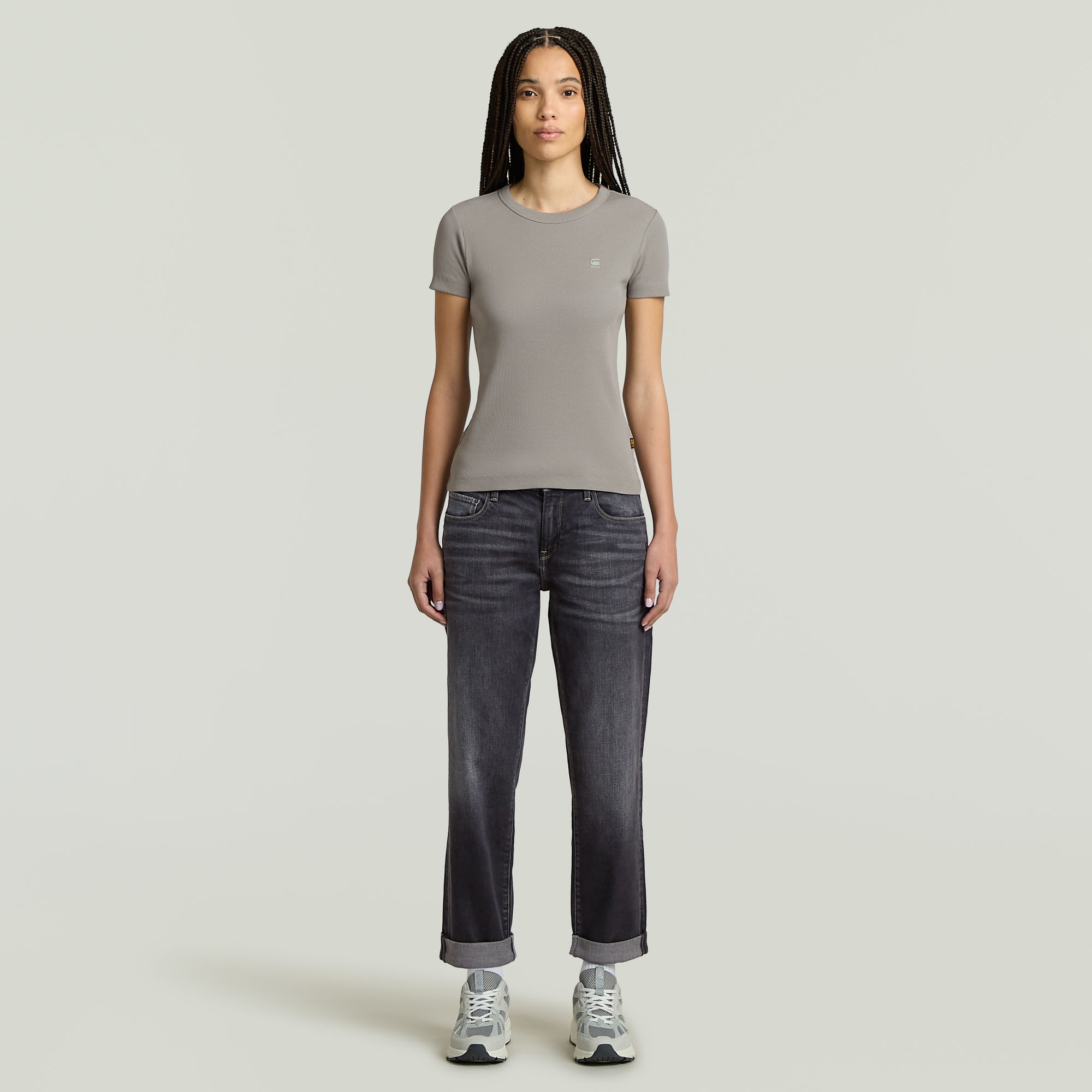 Thumbnail - G-STAR T-Shirt "Rib Cap Sleeve" aus Rippjersey, Slim Fit