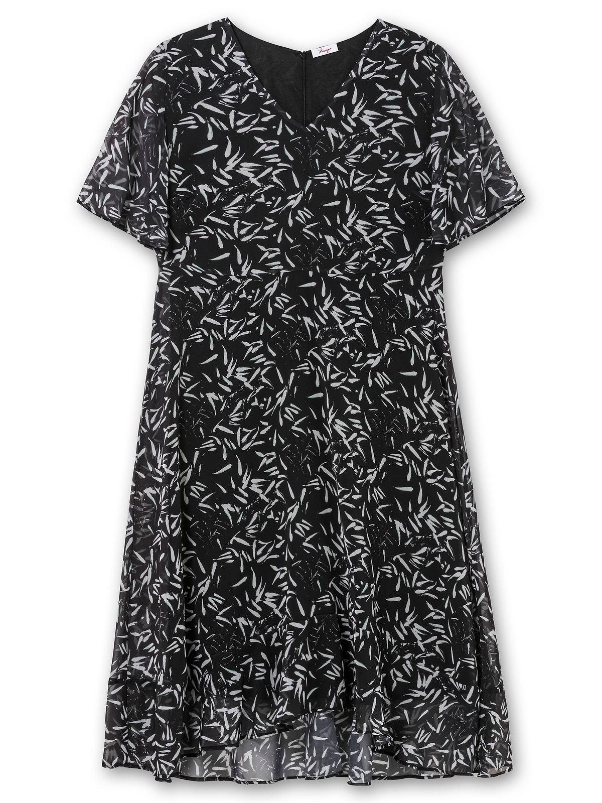 Sheego Chiffonkleid »Große Größen«, mit Blumendruck und Volant am Saum