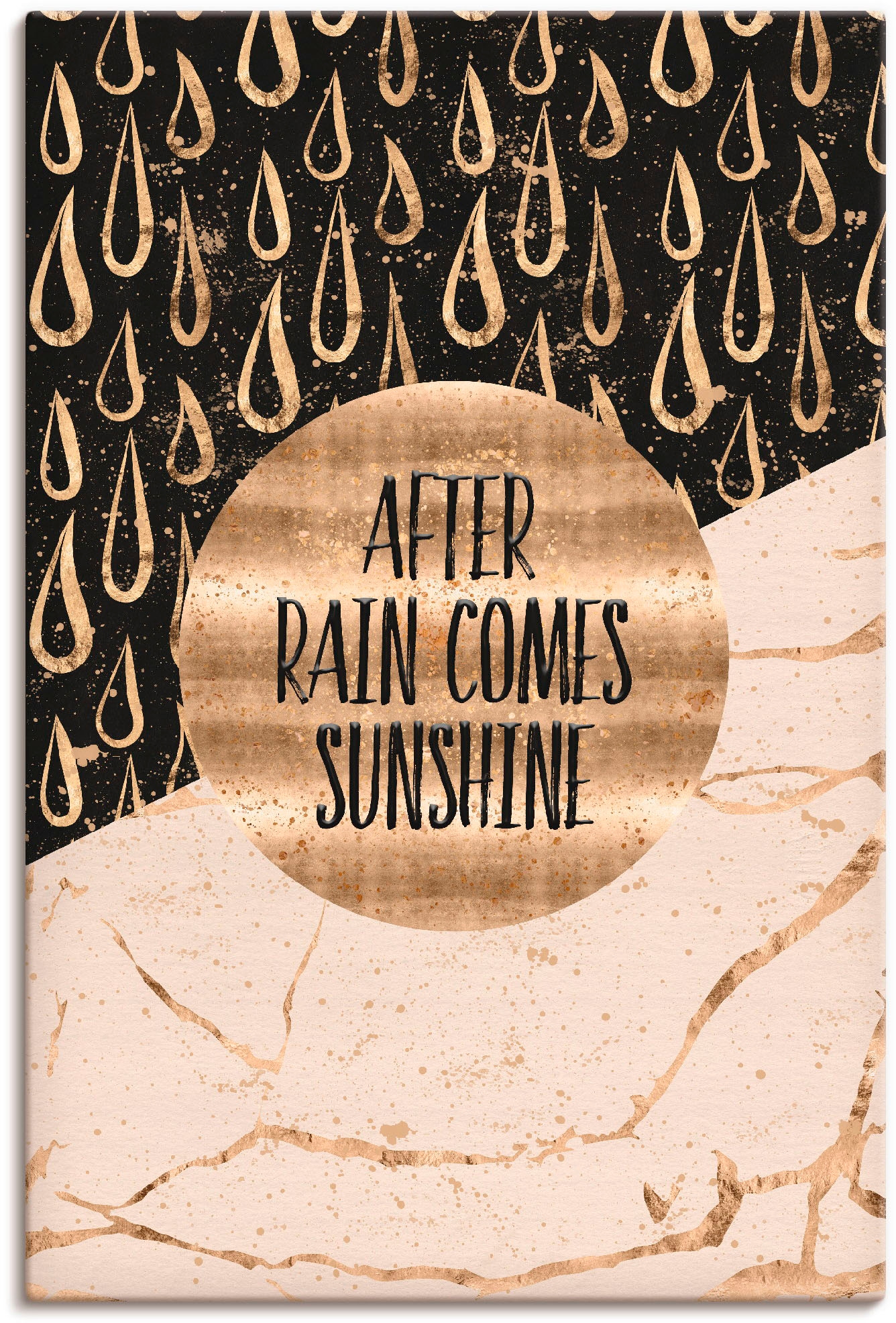 Artland Wandbild "Nach Regen kommt Sonnenschein", Sprüche & Texte, (1 St.), als Leinwandbild, Wandaufkleber in verschied