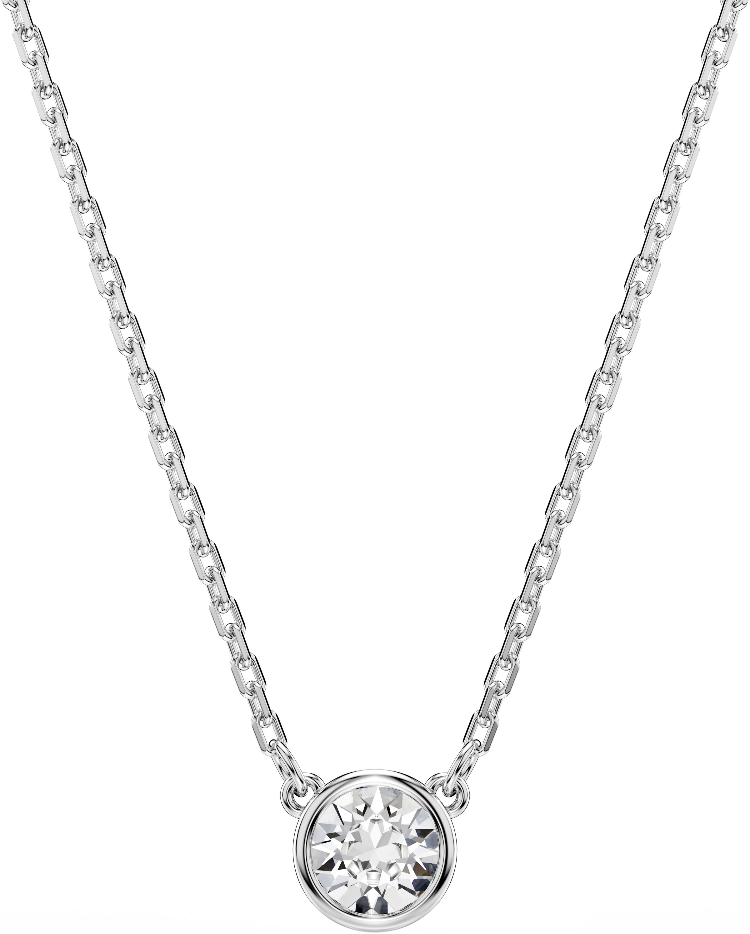 Kette mit Anhänger SWAROVSKI "Schmuck Geschenk Halskette Imber", silber (metallfarben, kristallweiß), Halsketten, Damen, Metall, L: 45, mit Swarovski Zirkonia (synth.) 2