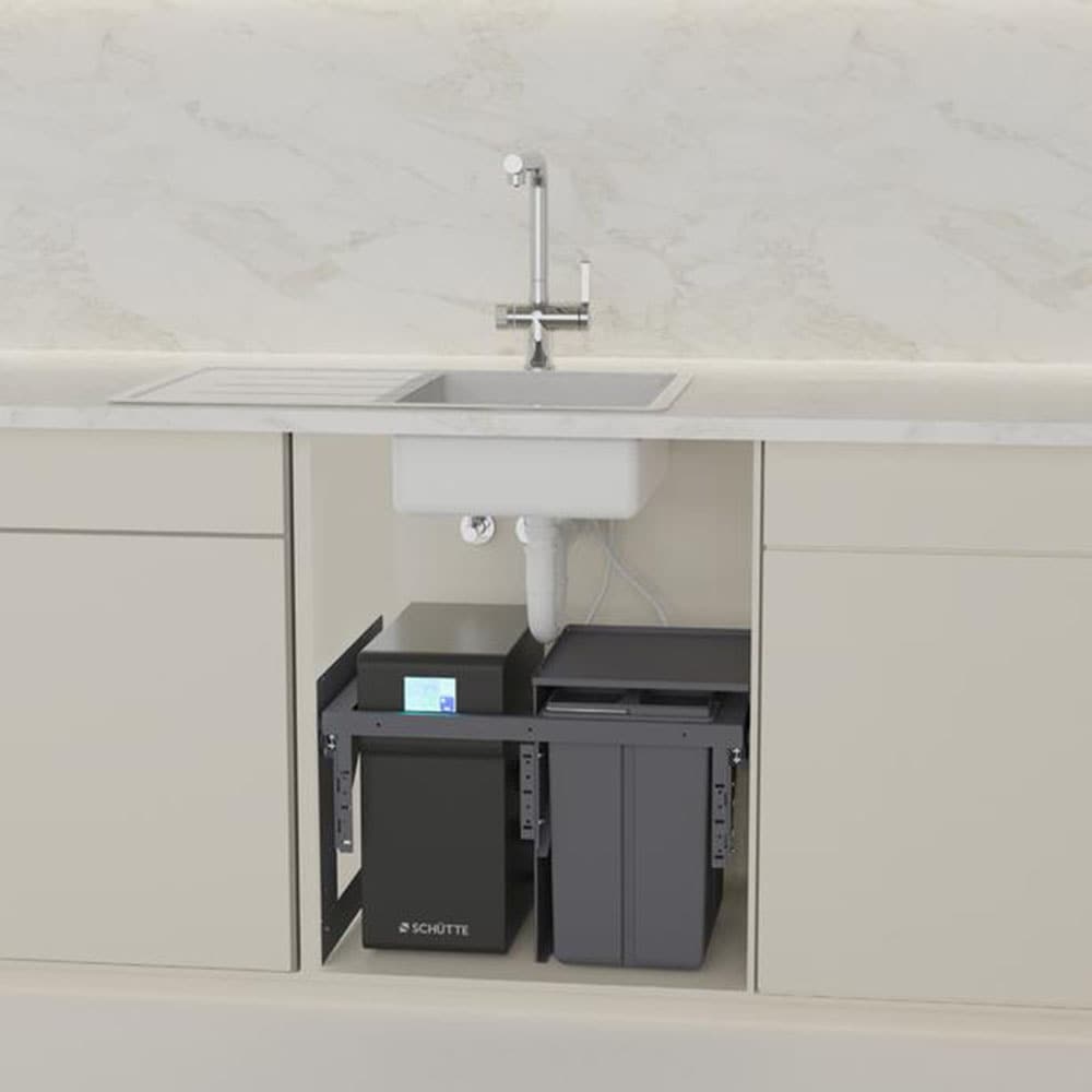 Schütte Mülltrennsystem »Aquastar«, 2 Behälter, zum Einbau, 60cm, 2 Fächer, Auszug, Deckel