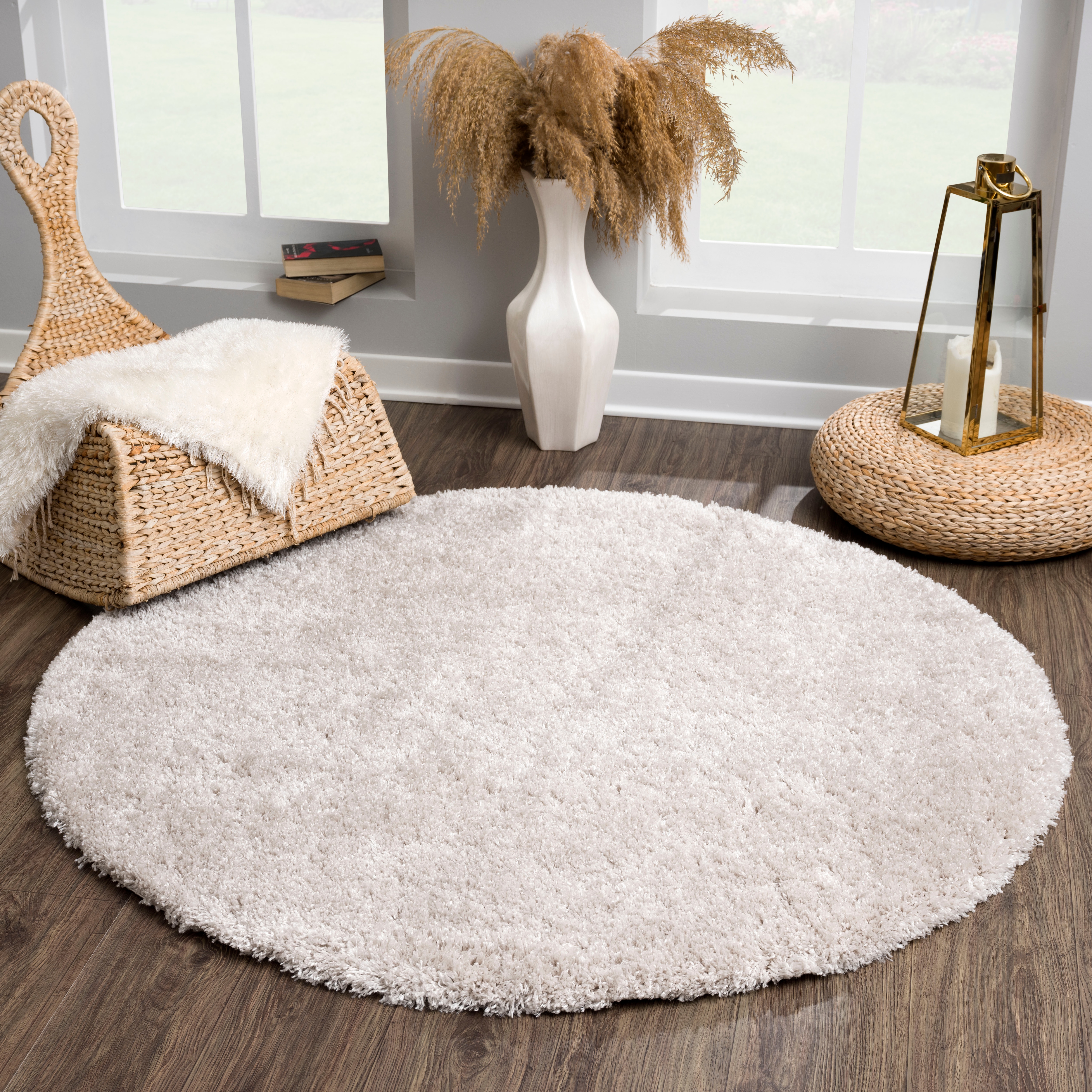 Sanat Hochflor-Teppich "Porto, auch als Läufer und in Rund erhältlich" rund 45 mm Höhe Wohnzimmer, Langflor, Shaggy,weich