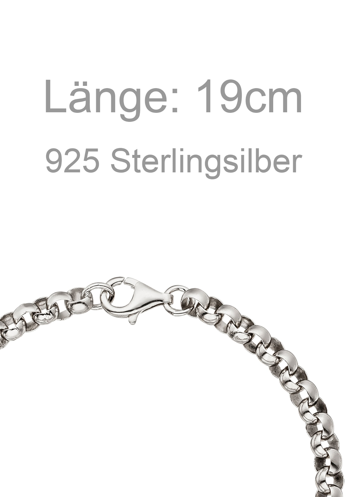 JOBO Silberarmband Erbsarmband 925 Silber 19 cm