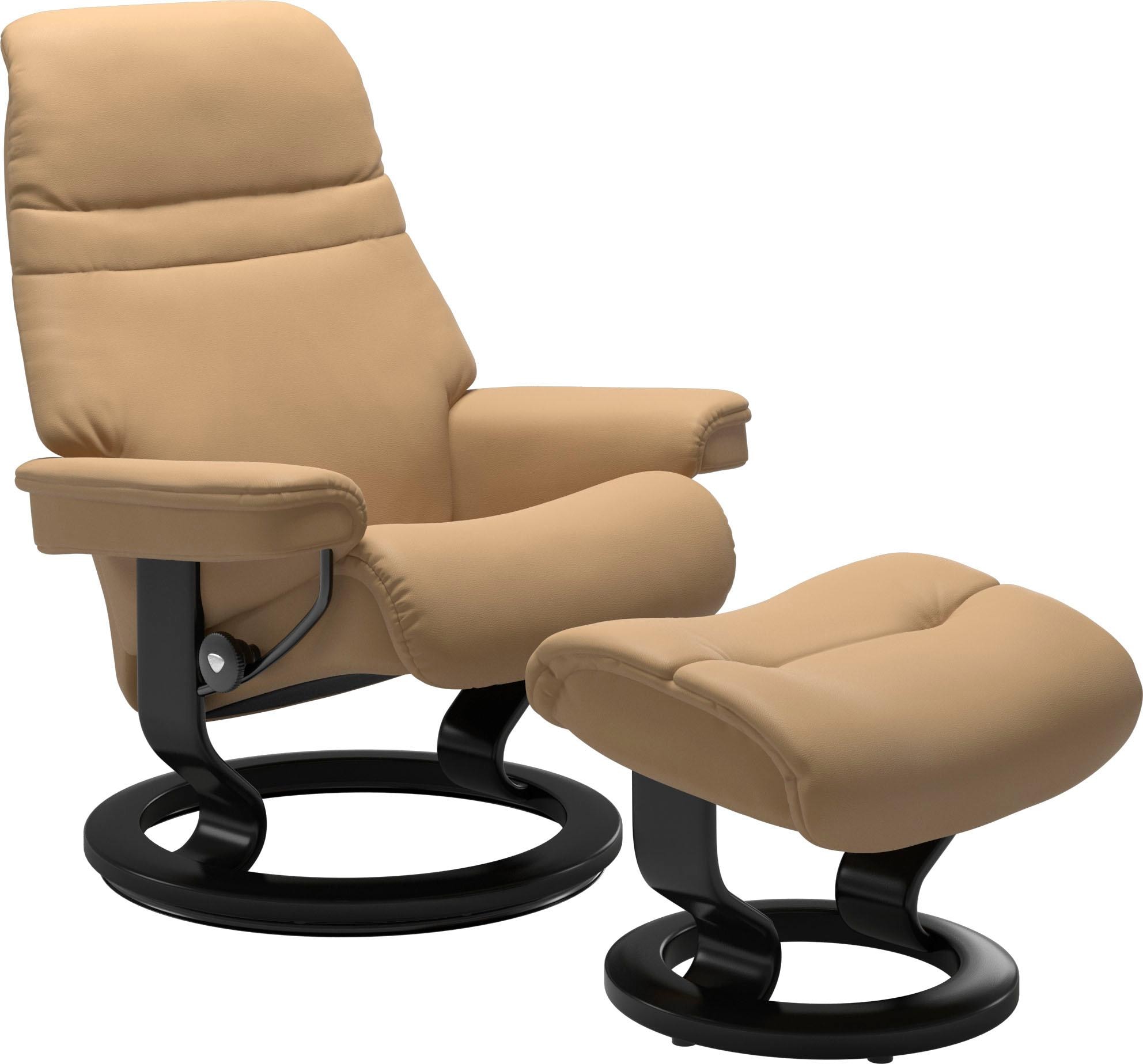 Stressless Relaxsessel "Sunrise" Relaxsessel mit Hocker, mit Classic Base, Größe M, Gestell Schwarz