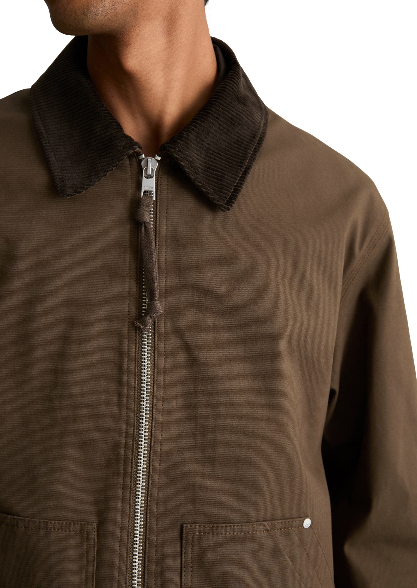 Marc O'Polo DENIM Outdoorjacke »aus recyceltem Baumwoll-Canvas« ohne Kapuze