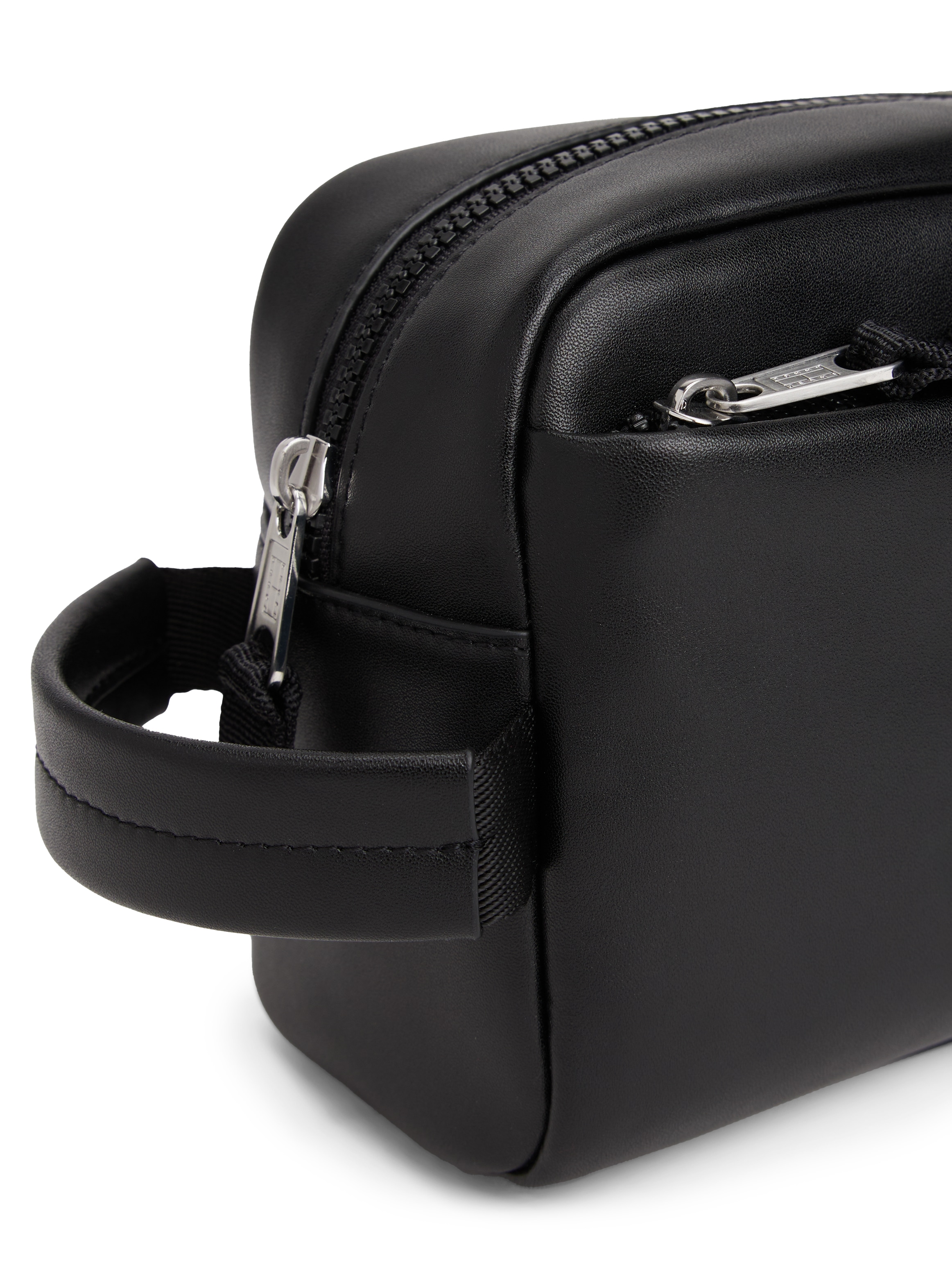 Tommy Jeans Kulturbeutel »TJM LINEAR LEATHER WASHBAG«, Reise, Unisex-Minibag mit Logoschriftzug