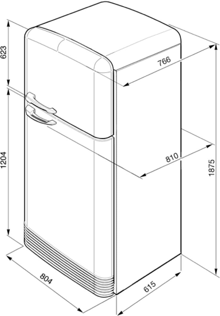 Smeg Kühl-/Gefrierkombination, FAB50LBL5, 192,1 cm hoch, 79,6 cm breit