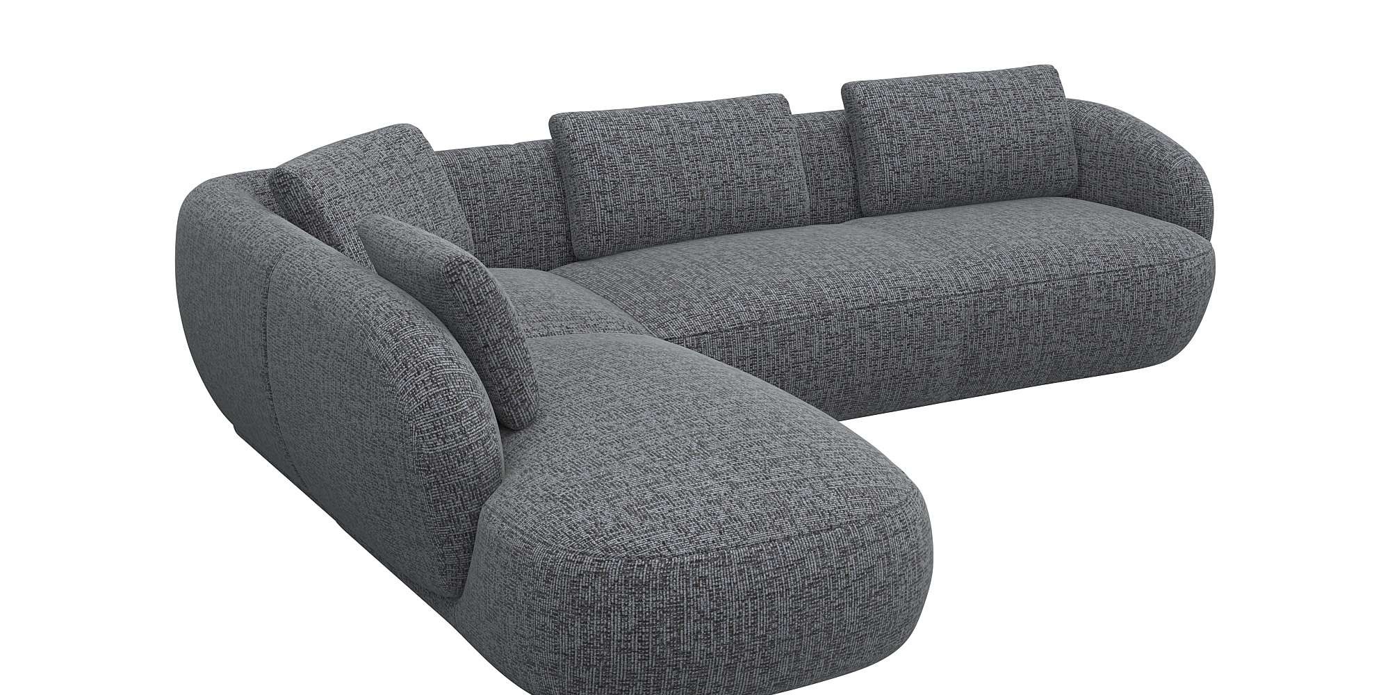 FLEXLUX "Torino, rund, L-Form, Sofa-Ecke mit Ottomane" Modernes, organische günstig online kaufen