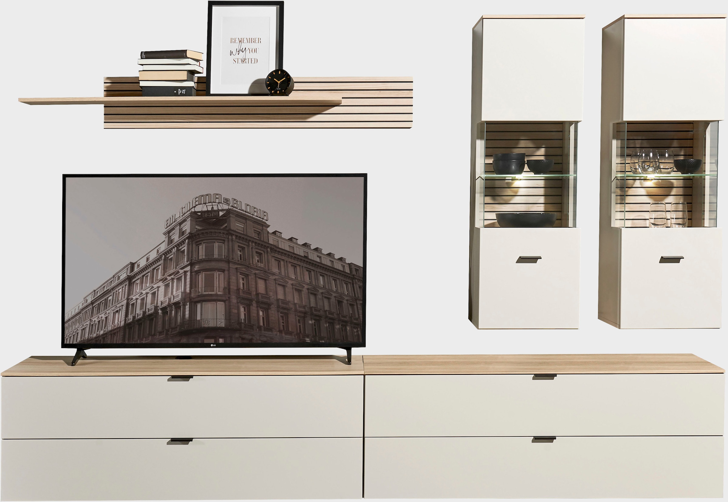 Innostyle Wohnwand "Ina Wohnwand, 280x185x44 cm (B/H/T)" 5 Stk. tlg. günstig online kaufen