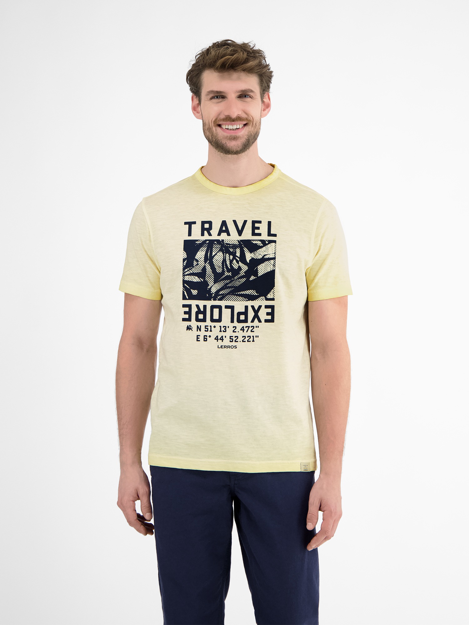 LERROS T-Shirt "Modisches Herren T-Shirt mit Brustprint" günstig online kaufen