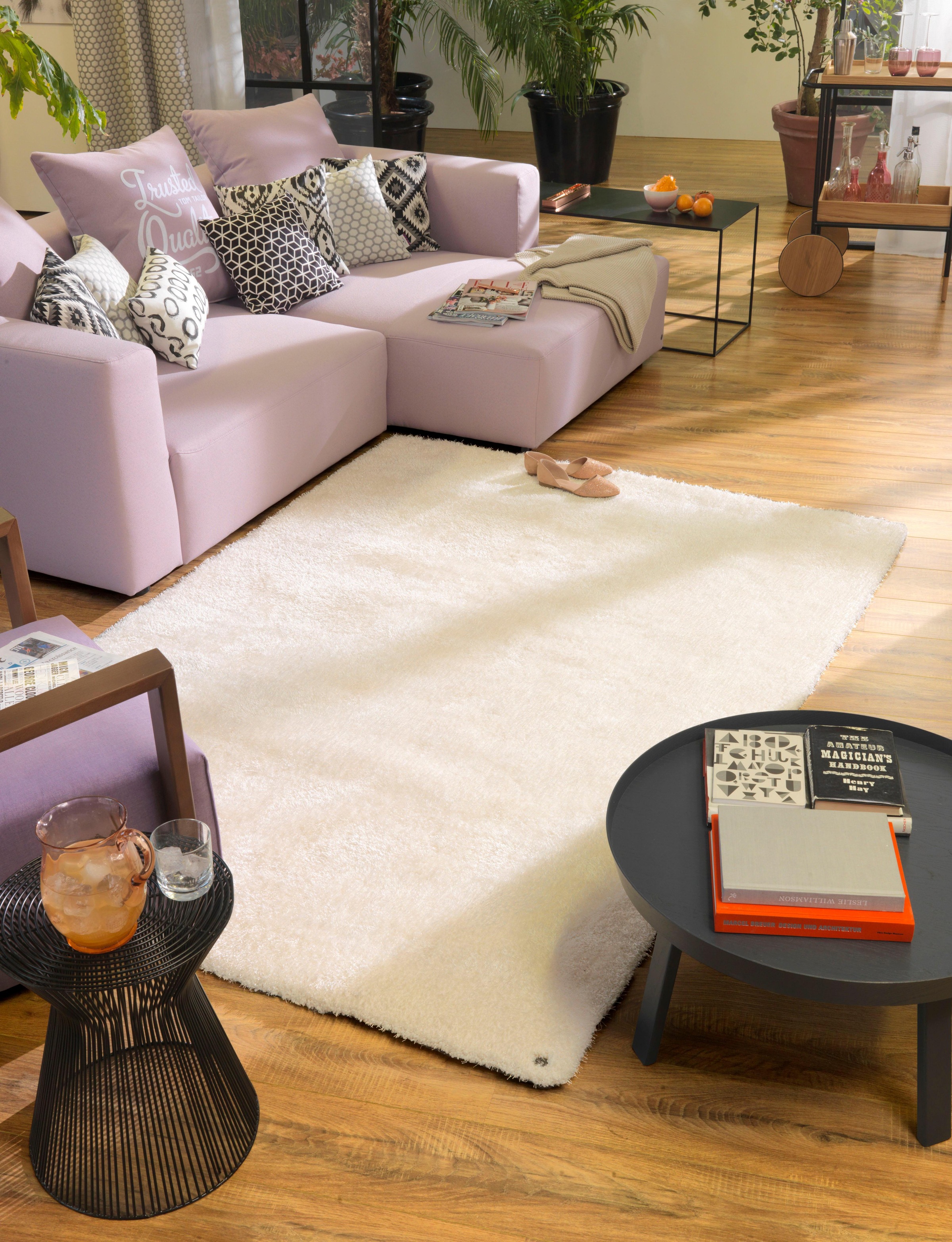 TOM TAILOR HOME Hochflor-Teppich »Soft«, rechteckig, 35 mm Höhe, handgetuftet, Uni-Farben, super weich und flauschig