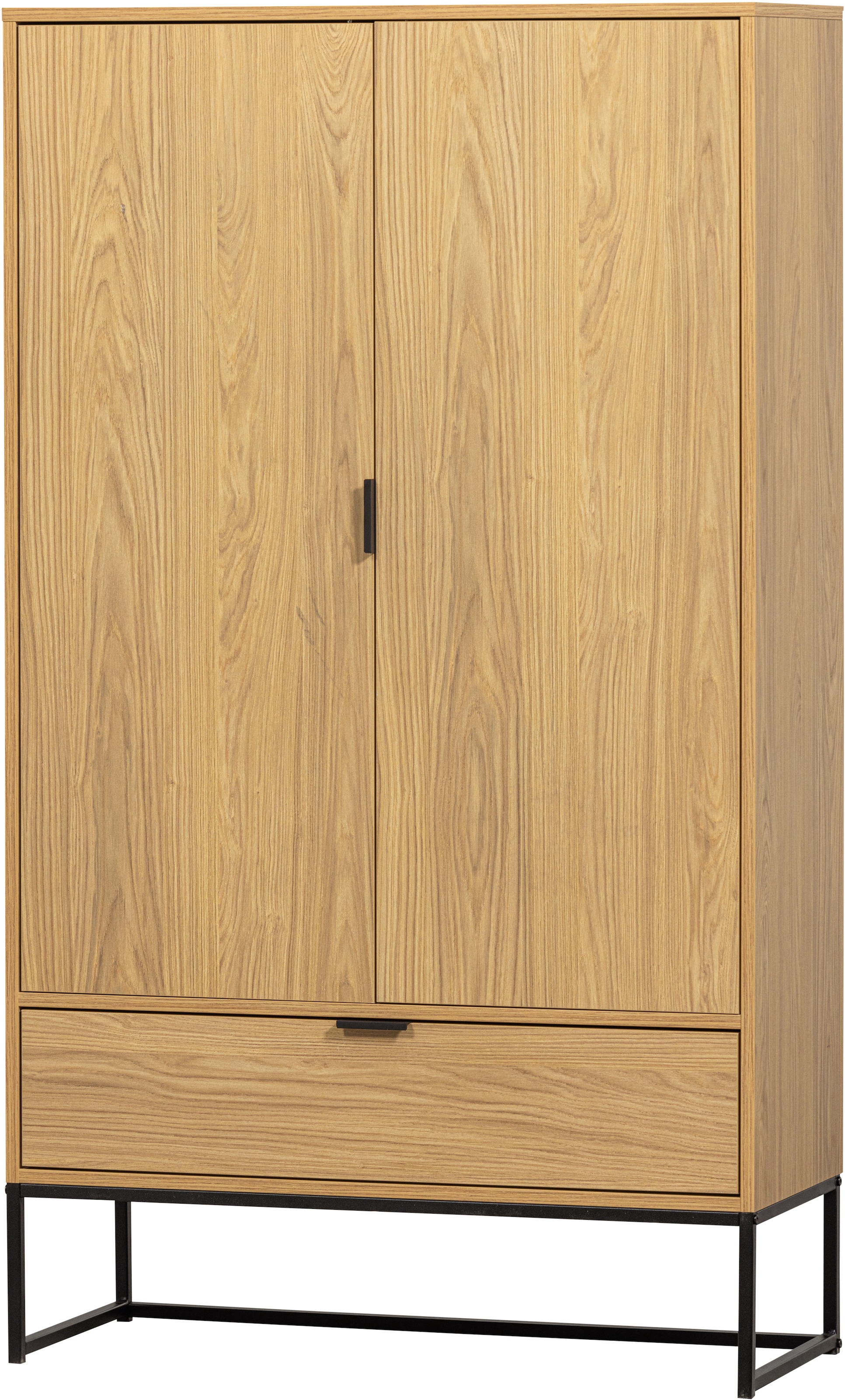 WOOOD Mehrzweckschrank »Silas« Silas Schrank aus Eichenmelamin auf Metall, 2 Türen und viel Stauraum