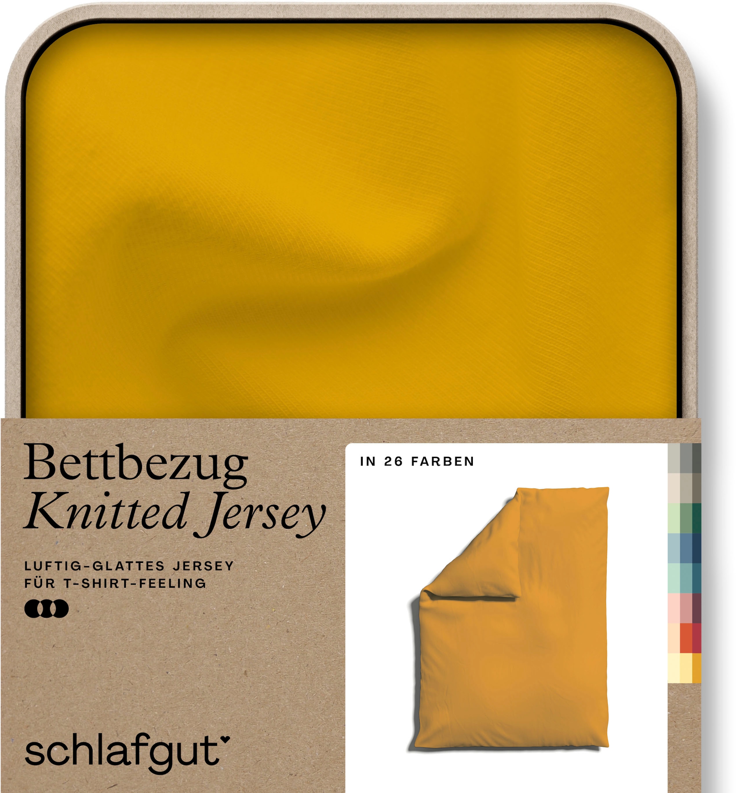Schlafgut "Premium Bettbezug Knitted Jersey (1 St)" Ton-in-Ton Reißverschluss, Bio-Baumwolle mit Elasthan, Uni, OEKO Tex