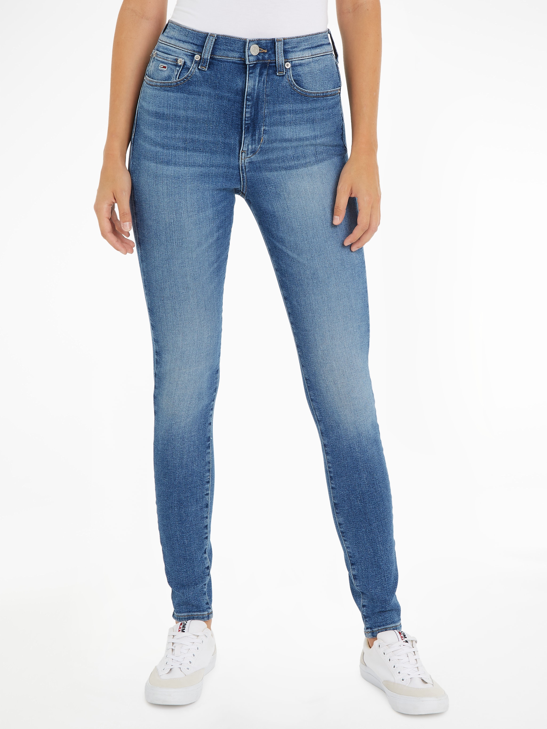 Tommy Jeans Bequeme Jeans »Sylvia«, mit | BAUR kaufen Ledermarkenlabel für