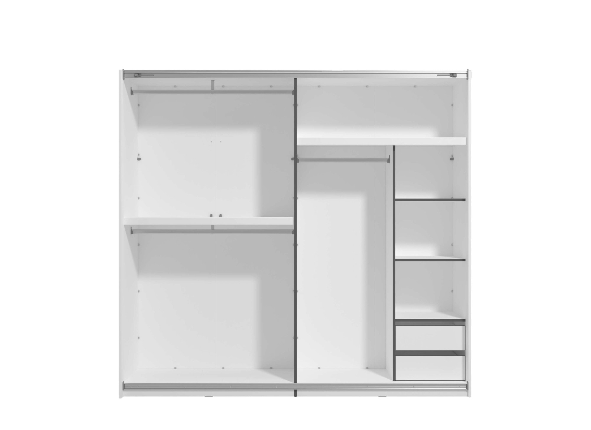 Home affaire Schwebetürenschrank »Belfort, Kleiderschrank mit Spiegel, Made in Europe«, (wähle deine perfekte, individuelle Innenausstattung), 2 Schiebetüren, 220x61x205cm, FSC® -zertifizierter Holzwerkstoff