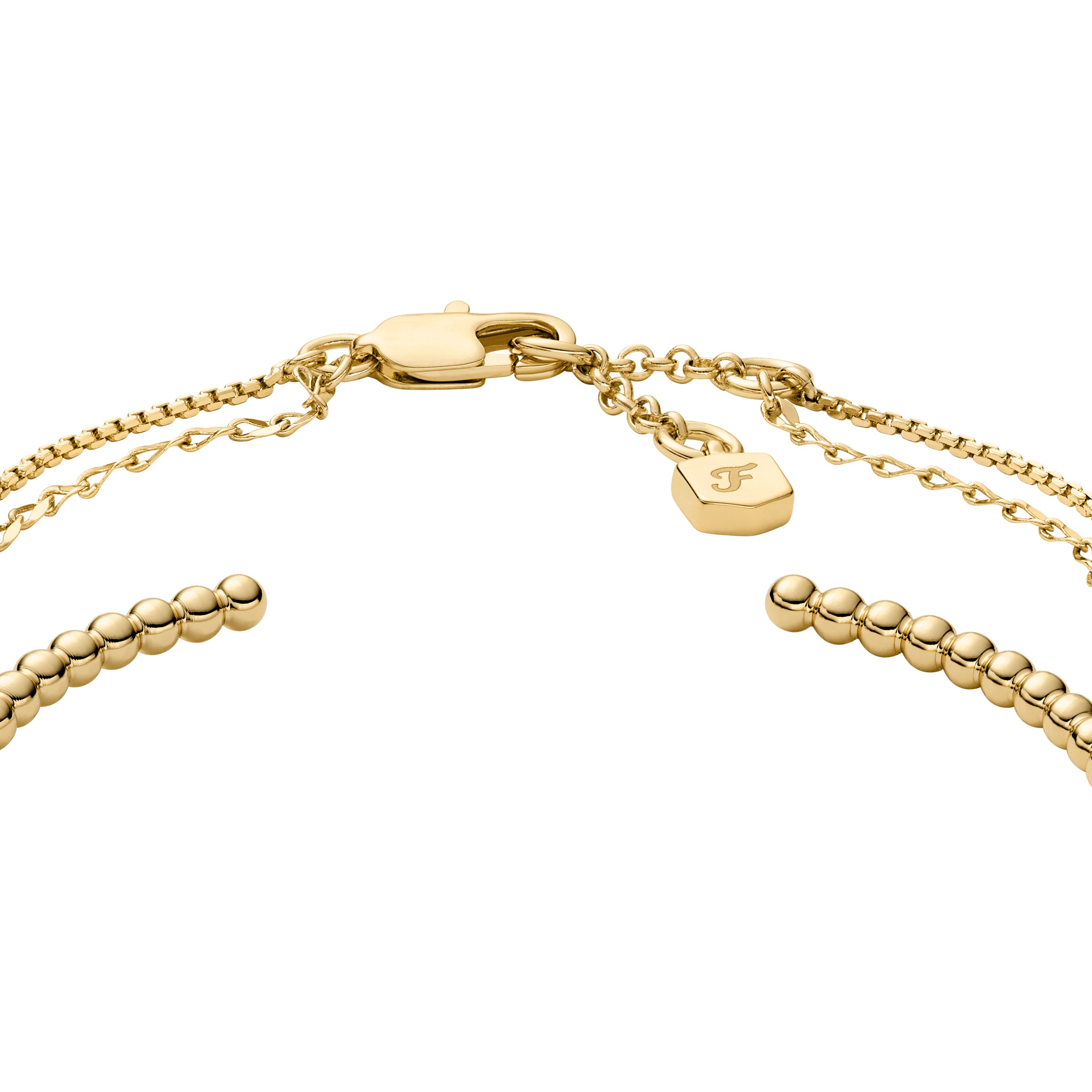 Armband Set FOSSIL "Multipack Schmuck Geschenk Metall JEWELRY", gold (gelbgoldfarben), Armbänder, Damen, 19,2cm, Metall 4