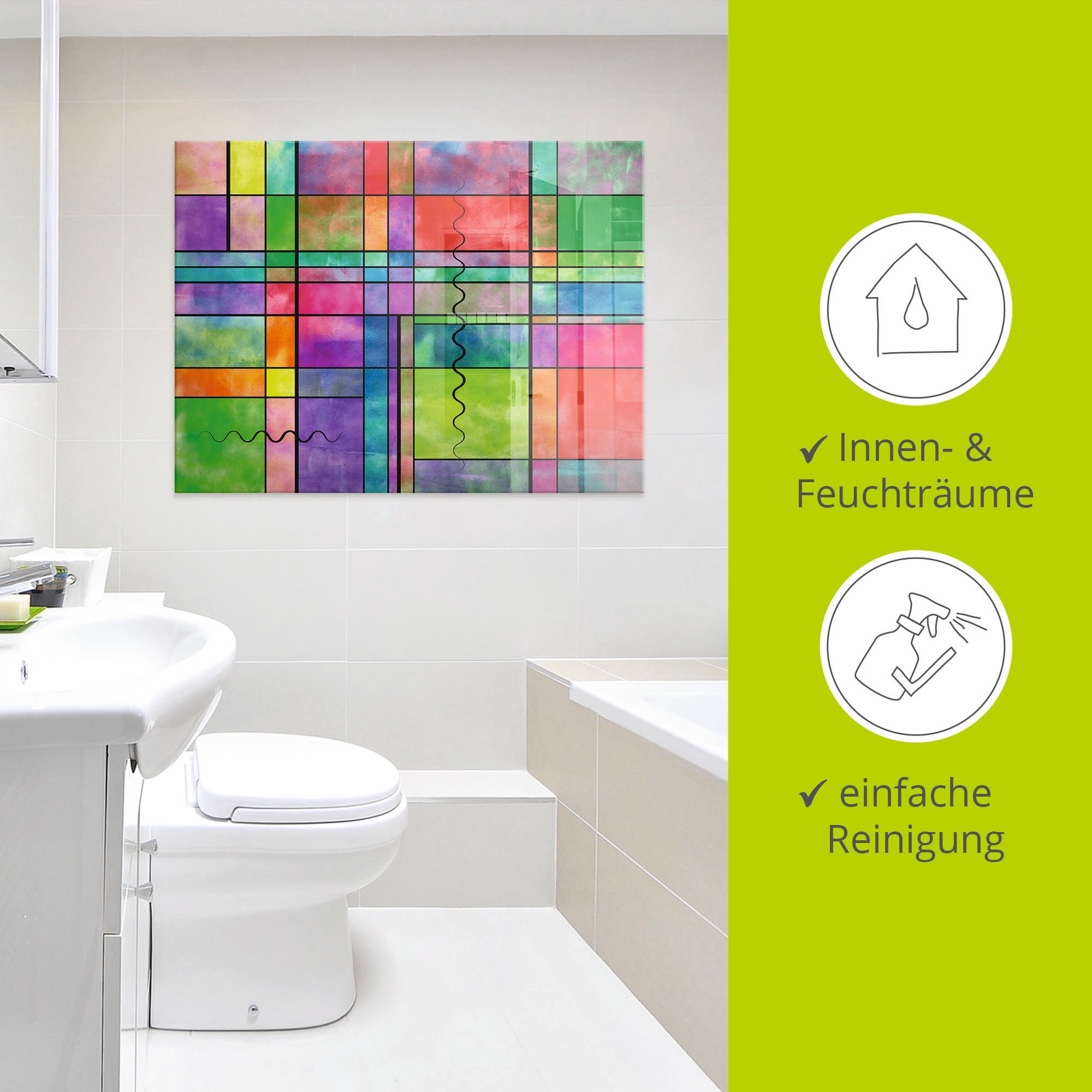 Artland Glasbild »Bunt Abstrakt«, Muster, (1 St.), in verschiedenen Größen