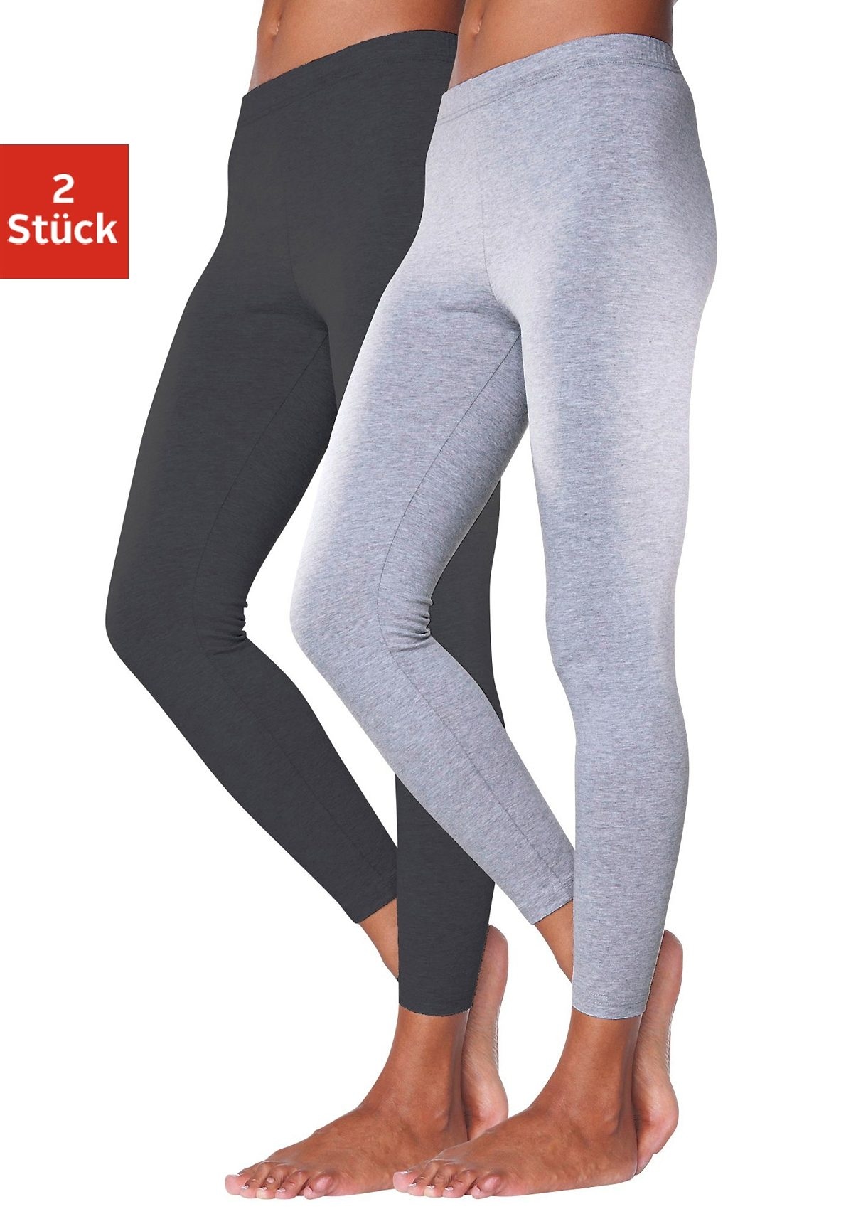 Vivance active Leggings, (2er-Pack), mit Gummibund, Loungewear