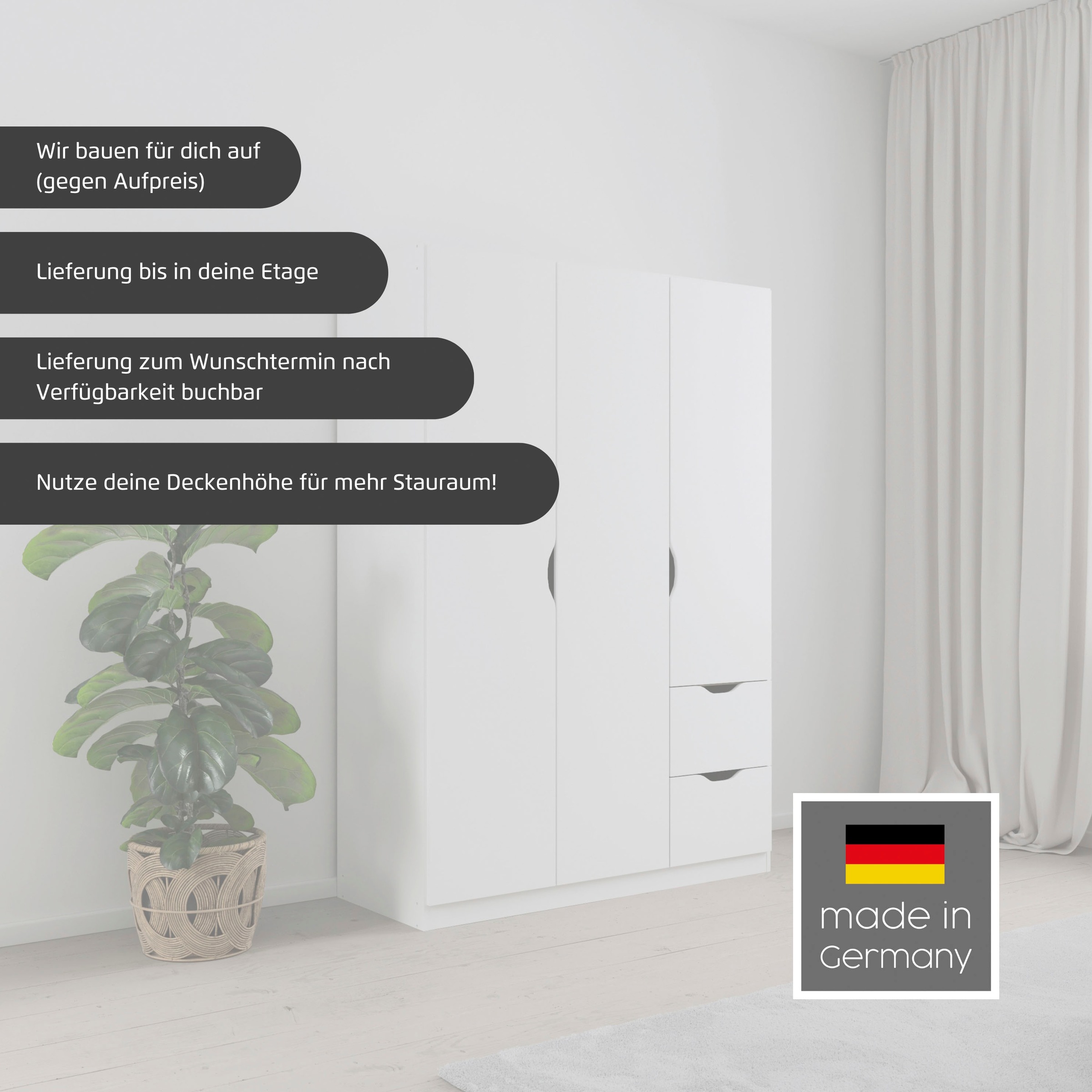 Thumbnail - rauch Kleiderschrank "Freising geräumiger Schrank Garderobe Schlafzimmerschrank" in 2 Breiten erhältlich TOP ANGEBOT, mi...