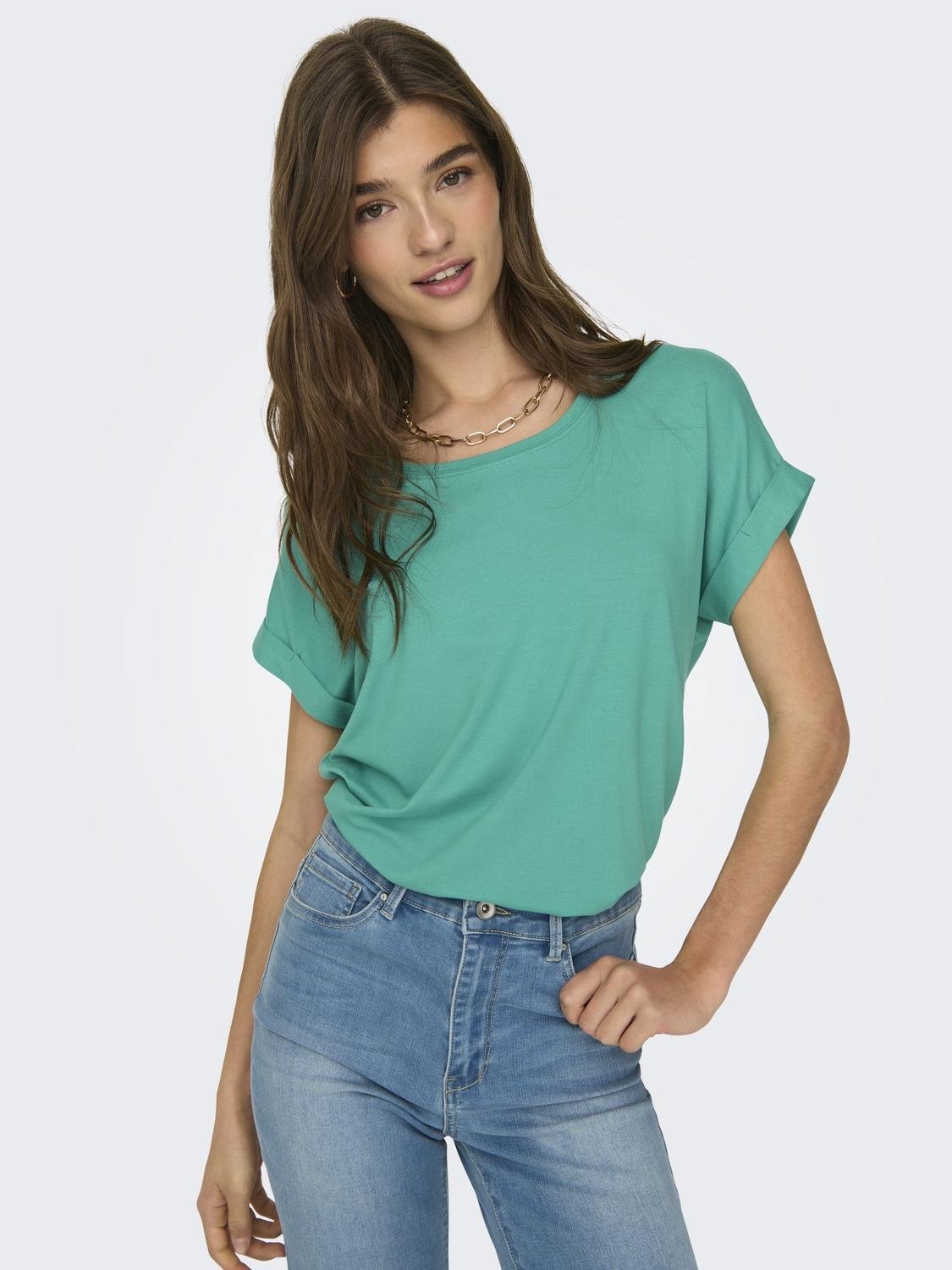 ONLY T-Shirt "ONLMOSTER – Kurzarmshirt mit Aufschlag und klassischem Look" günstig online kaufen