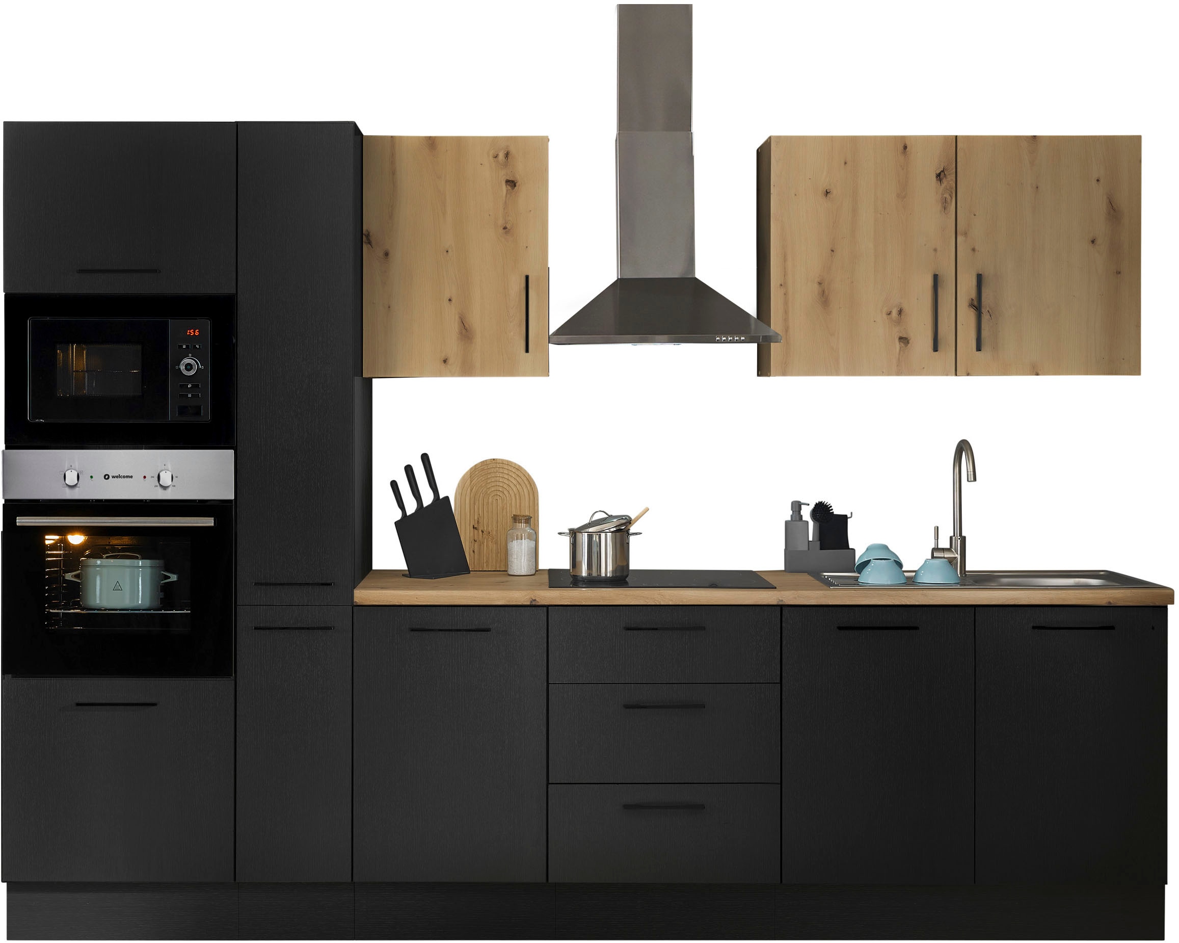 BASIC by Balculina Küchenzeile "Turin" Breite 300 cm, wahlweise mit E-Gerät günstig online kaufen