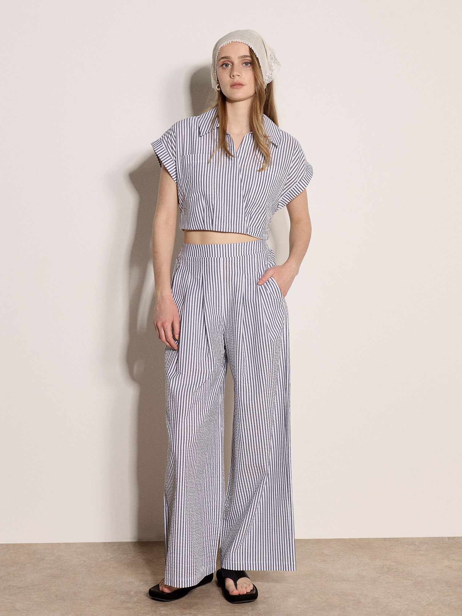 Apricot Palazzohose »Crop-Shirt«  mit Streifen