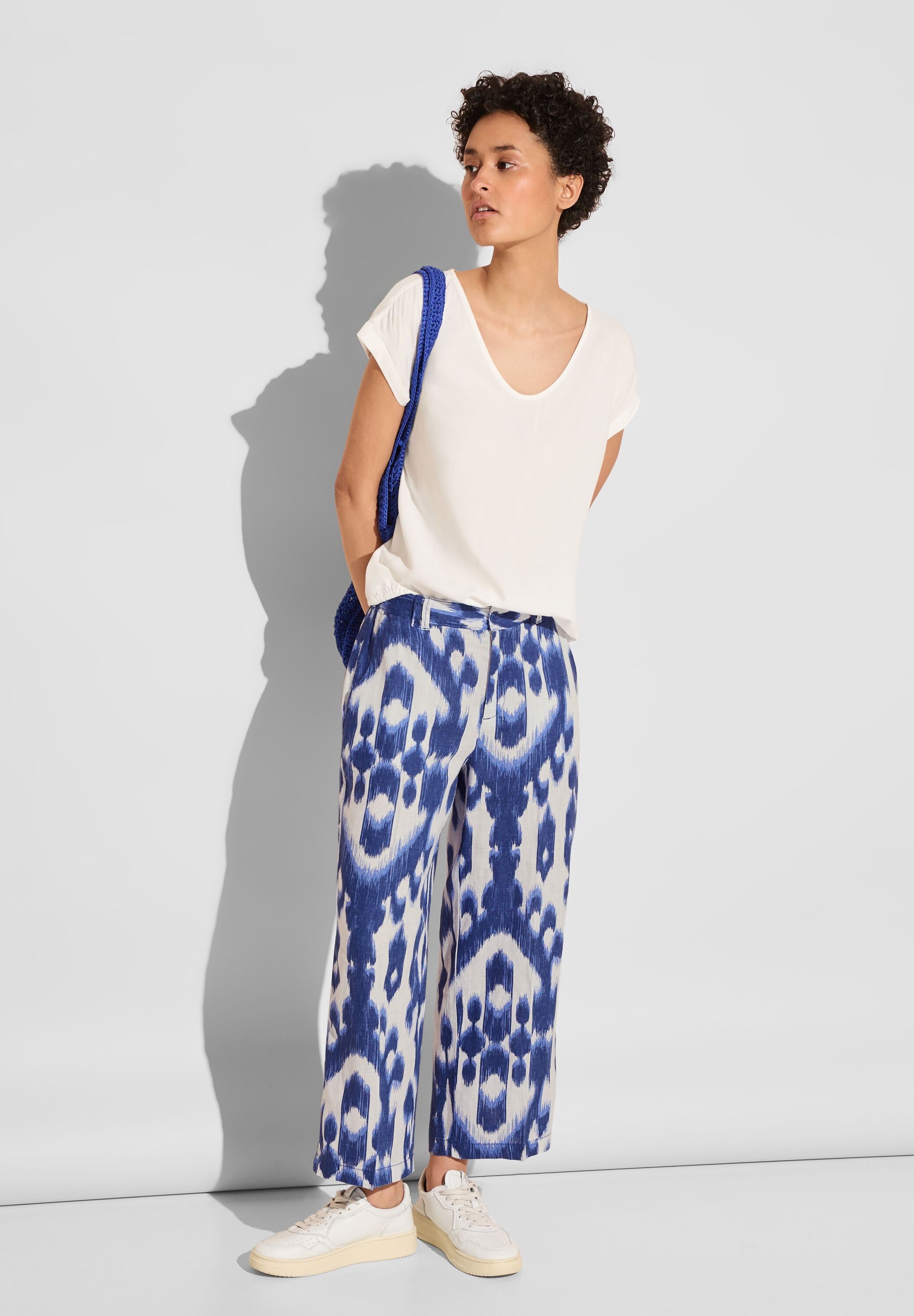 STREET ONE Leinenhose, mit Ikat Muster