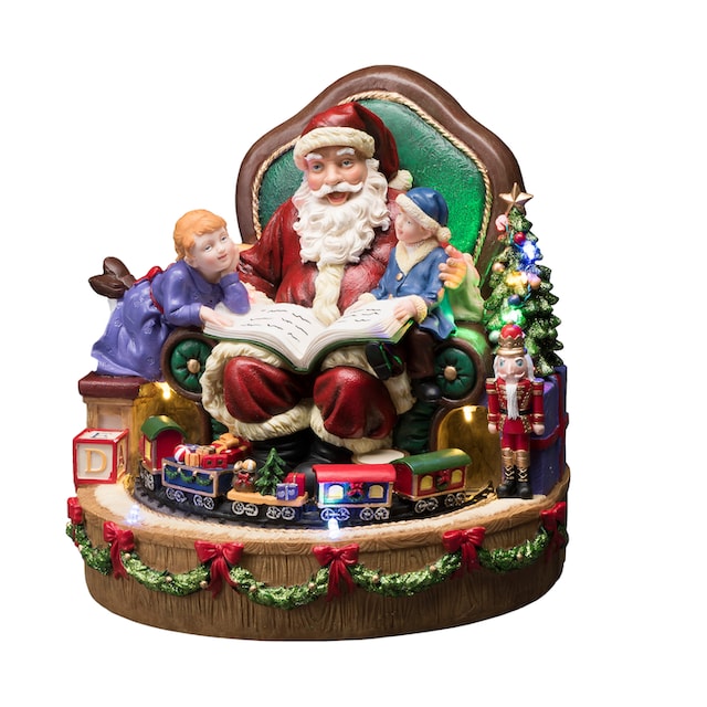 KONSTSMIDE Weihnachtsfigur »Weihnachtsdeko«, LED Szenerie Weihnachtsmann  mit Kindern und Zug kaufen | BAUR