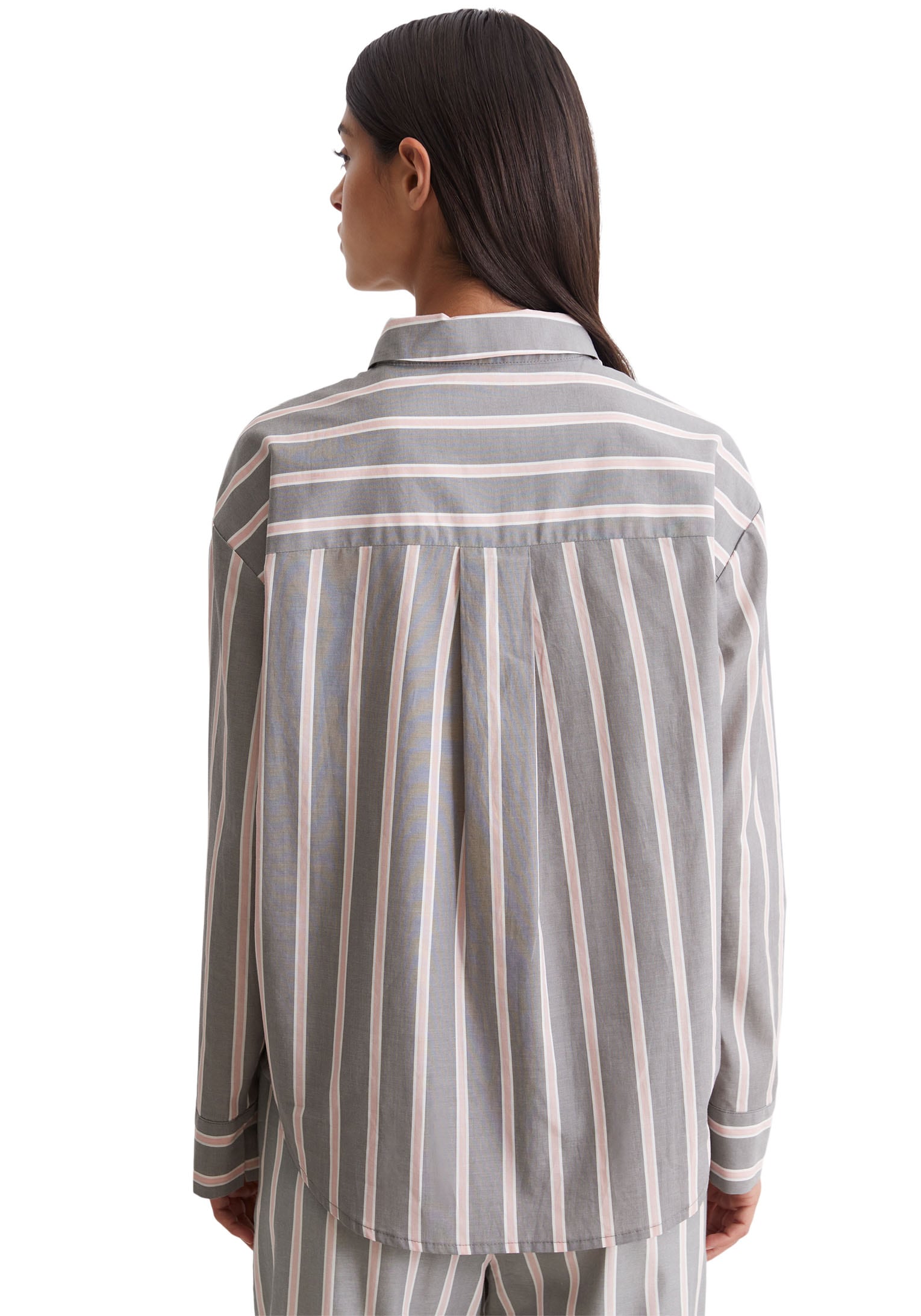 Marc O'Polo Langarmshirt »Mix & Match Woven«, Knöpfe, Langarm, Streifen, Popeline, Baumwolle