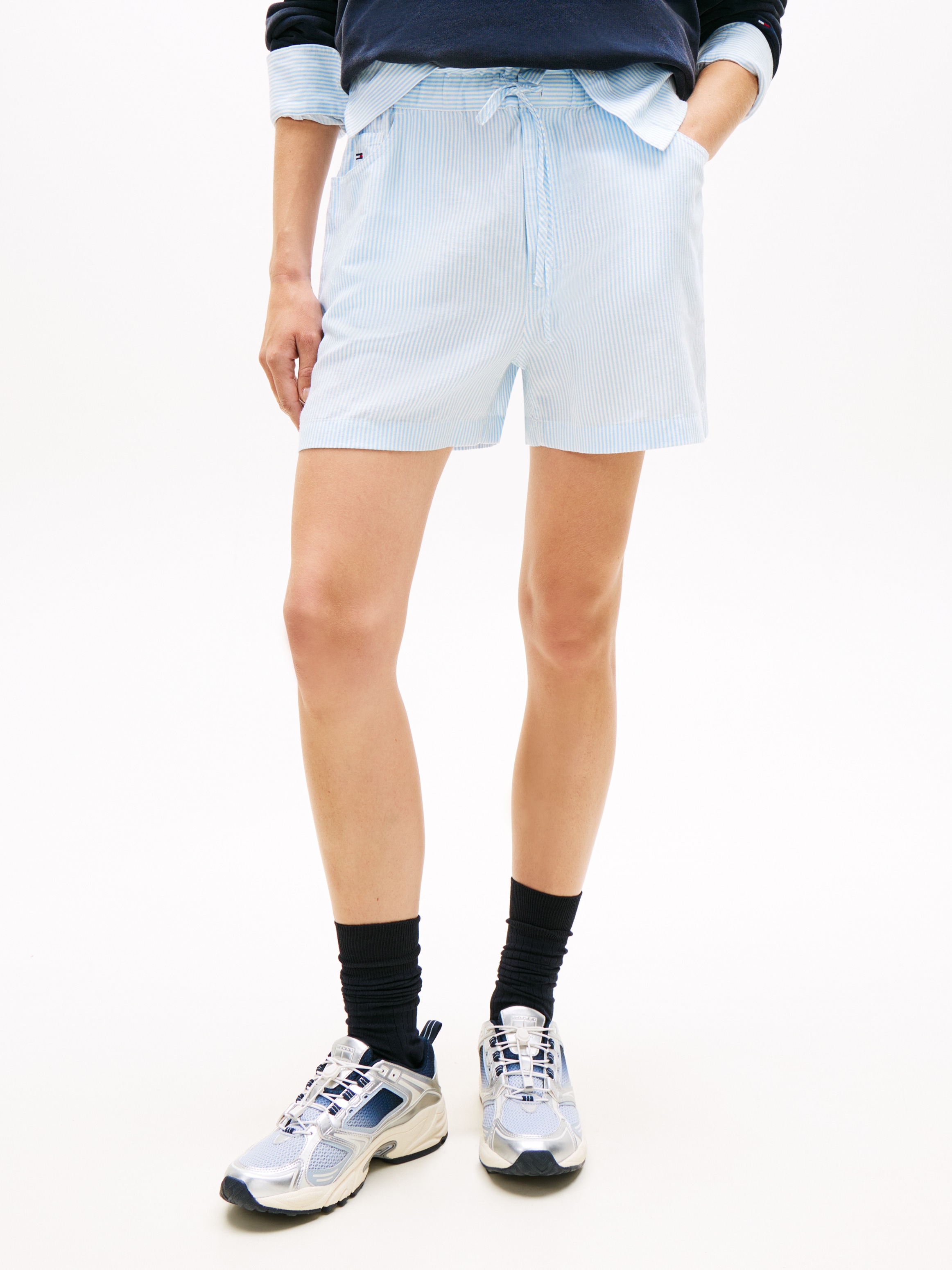 Tommy Jeans Shorts "TJW ESSENTIAL LINEN SHORTS" mit angesagtem Paperbag-Bun günstig online kaufen