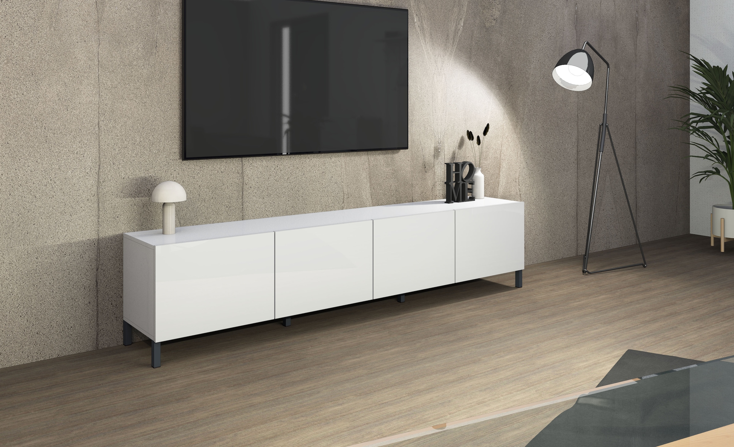 borchardt Möbel Lowboard, Metallfüße, grifflose Optik