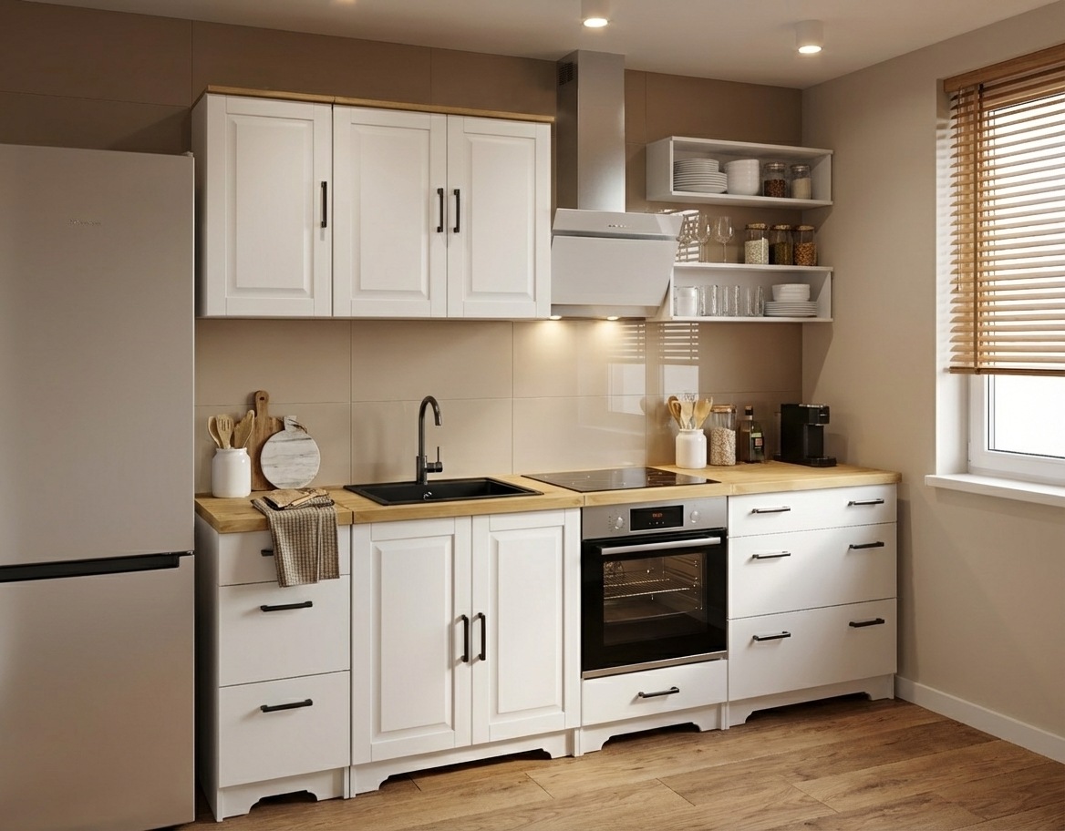 Home affaire Küchenzeile "Meliss" aus massiver Kiefer, mit Soft-Close-Funktion, 8-teiliges Set