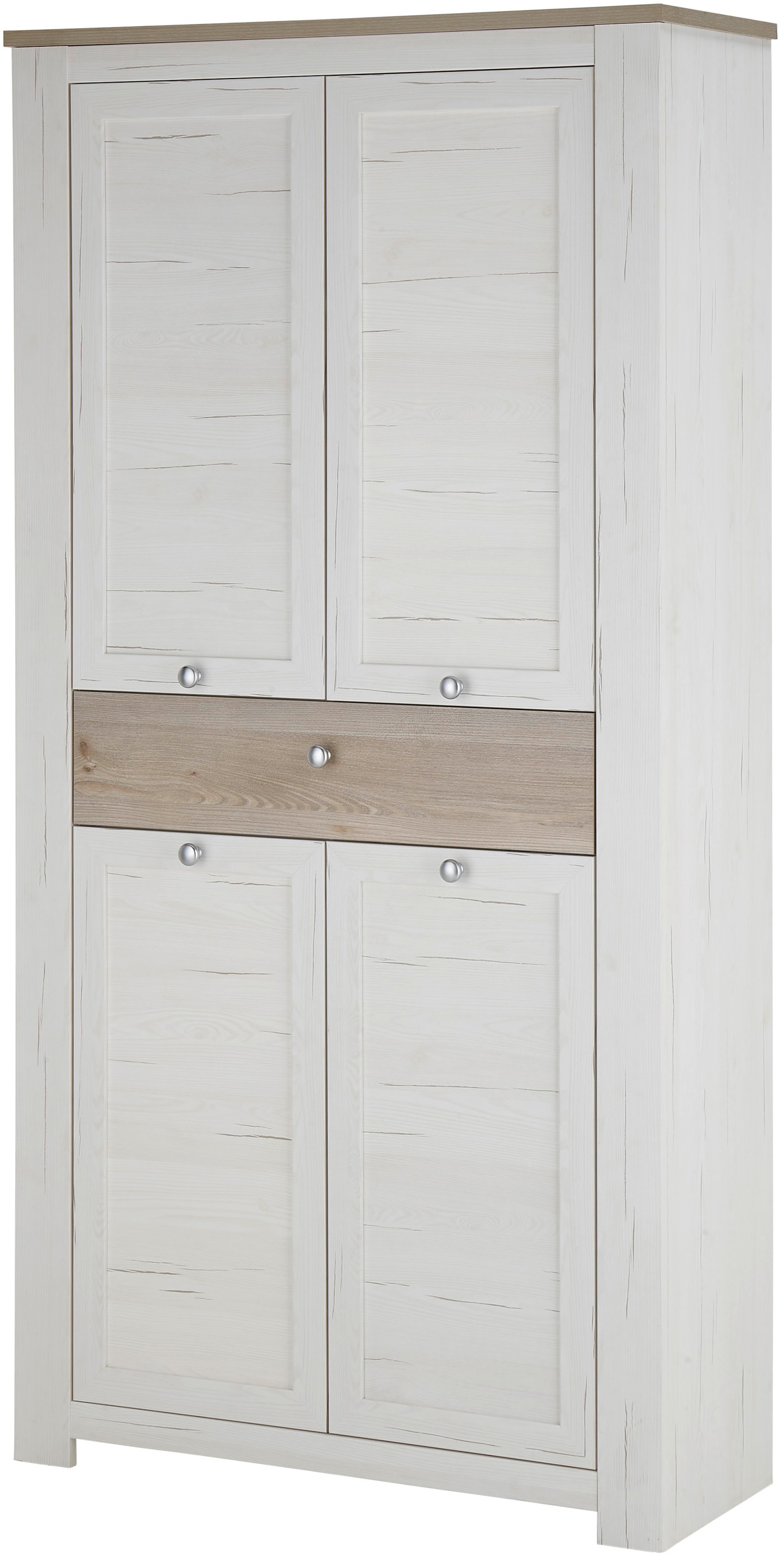 HBZ Schuhschrank »Brixen im Landhaustil, BxHxT 98x195x38 cm«, (1 St.), Schuhschrank mit 4 Türen, 1 Schubkasten, 6 Einlegeböden