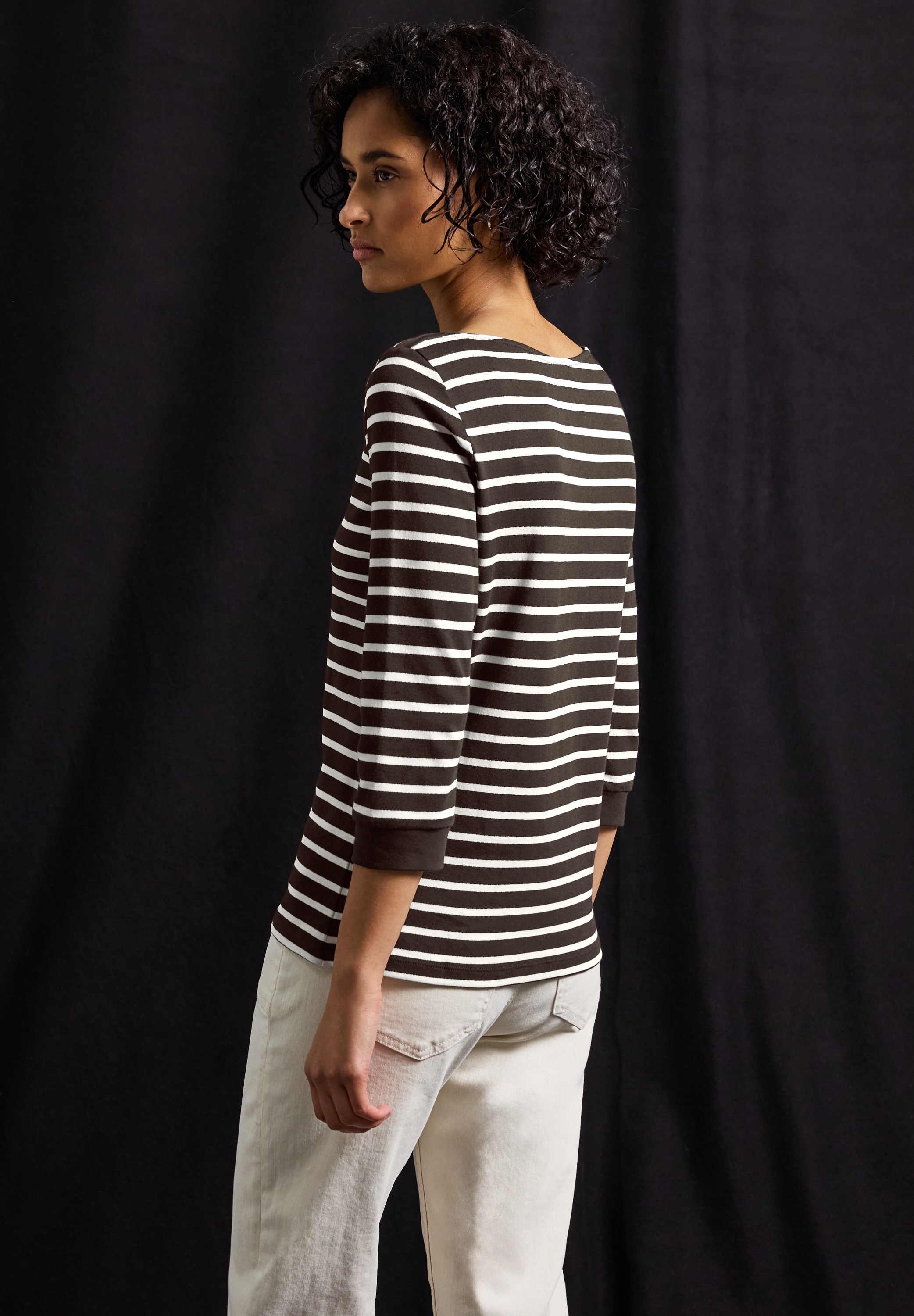 STREET ONE 3/4-Arm-Shirt »LTD QR Basic«, Sommershirt im Ringel-Streifen-Look