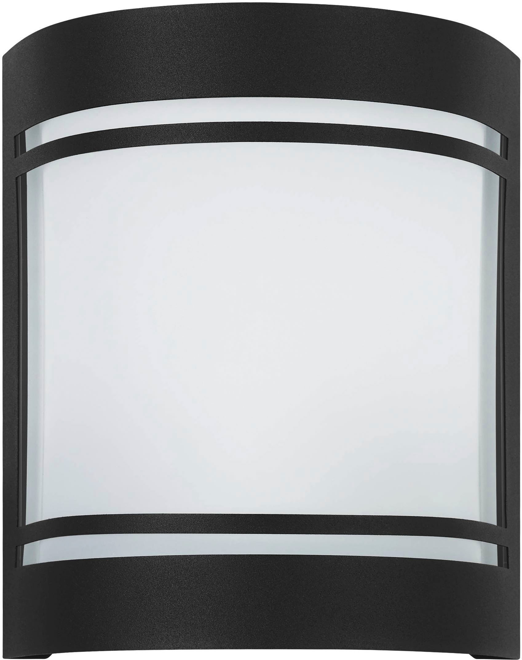 EGLO Wandleuchte »Cerno Wandlampe, Außenleuchte aus Stahl und Glas, E27, IP44, Lampe« E27 1 Stk. Wand-/Deckenleuchte - L14 x H16,5 x AL10,5 cm - schwarz - 1X40W exkl.