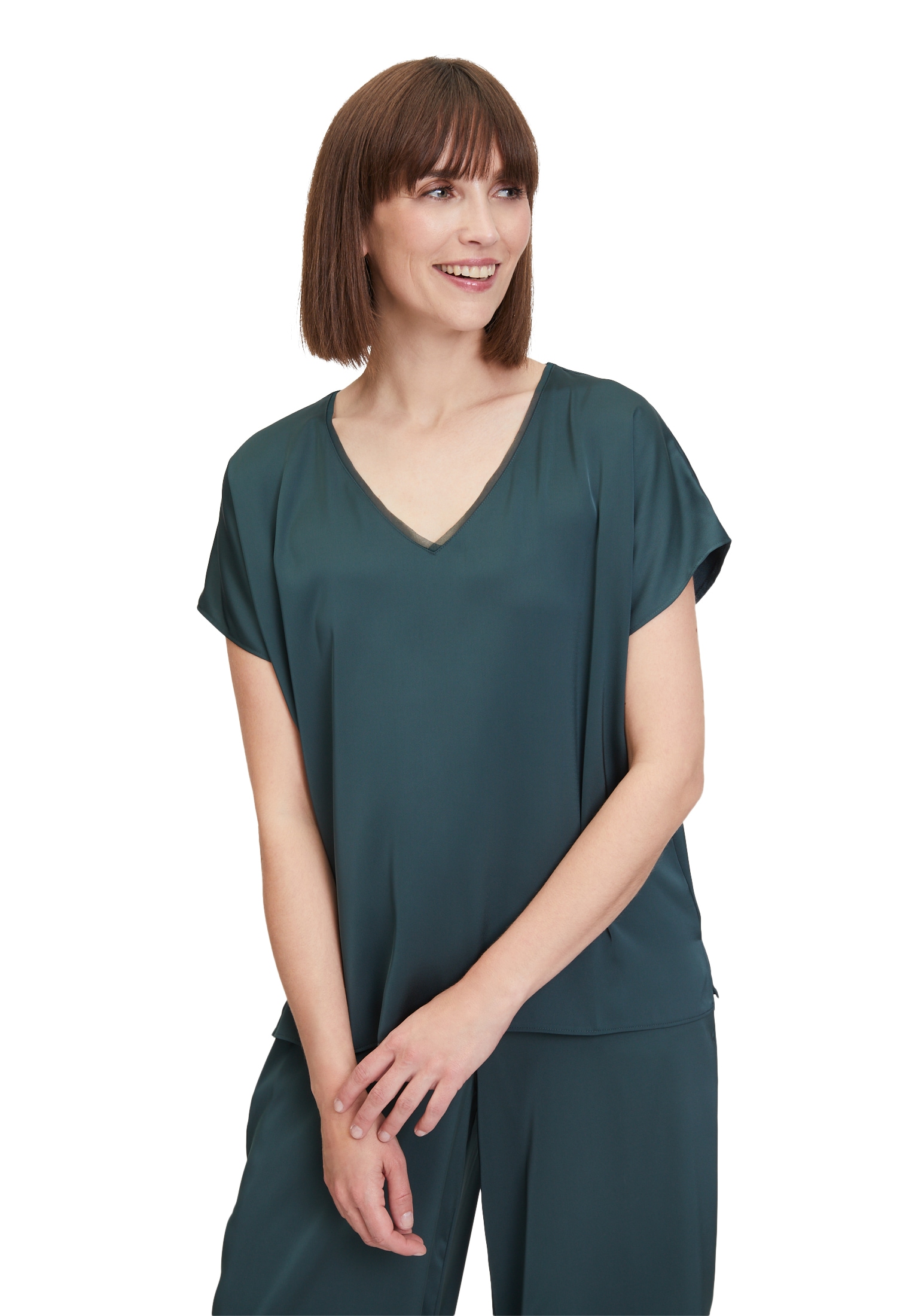 Vera Mont Satinbluse "Vera Mont Satin-Bluse mit V-Ausschnitt"