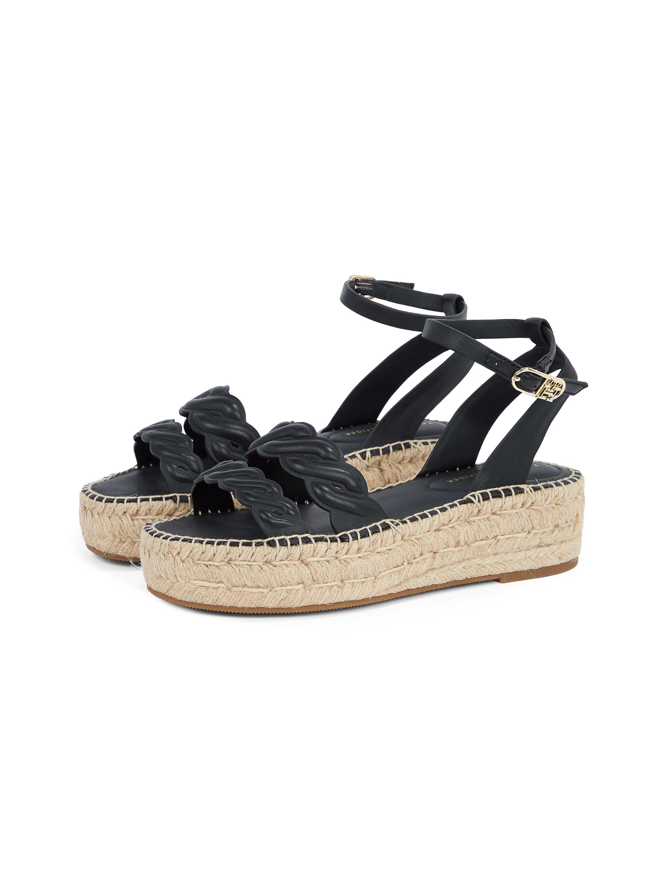 Tommy Hilfiger Keilsandalette "LEATHER ROPE REAL ESPAD SANDAL", Plateau, So günstig online kaufen