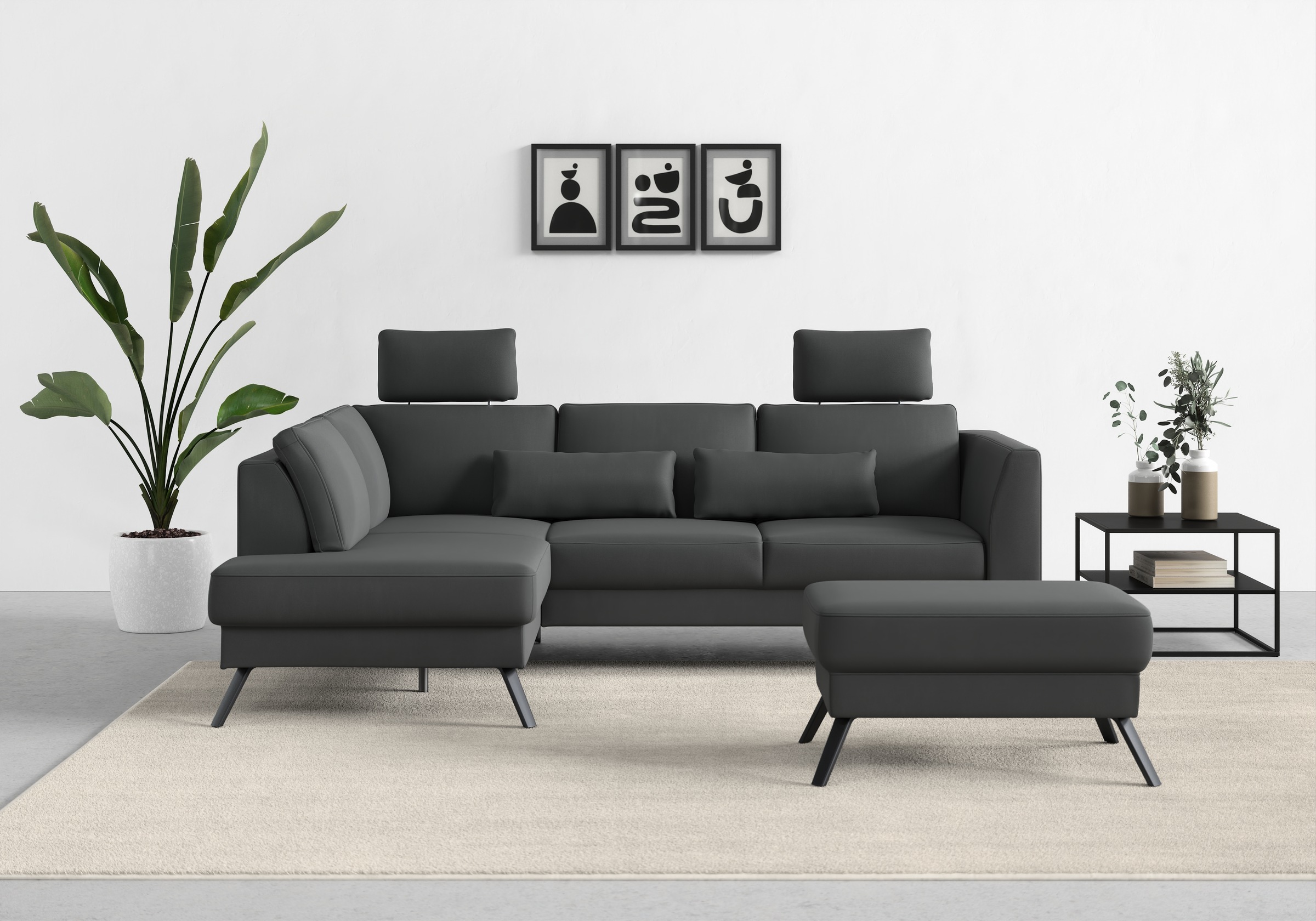 sit&more Ecksofa "Lindholm L-Form", mit Sitztiefenverstellung und Federkern günstig online kaufen