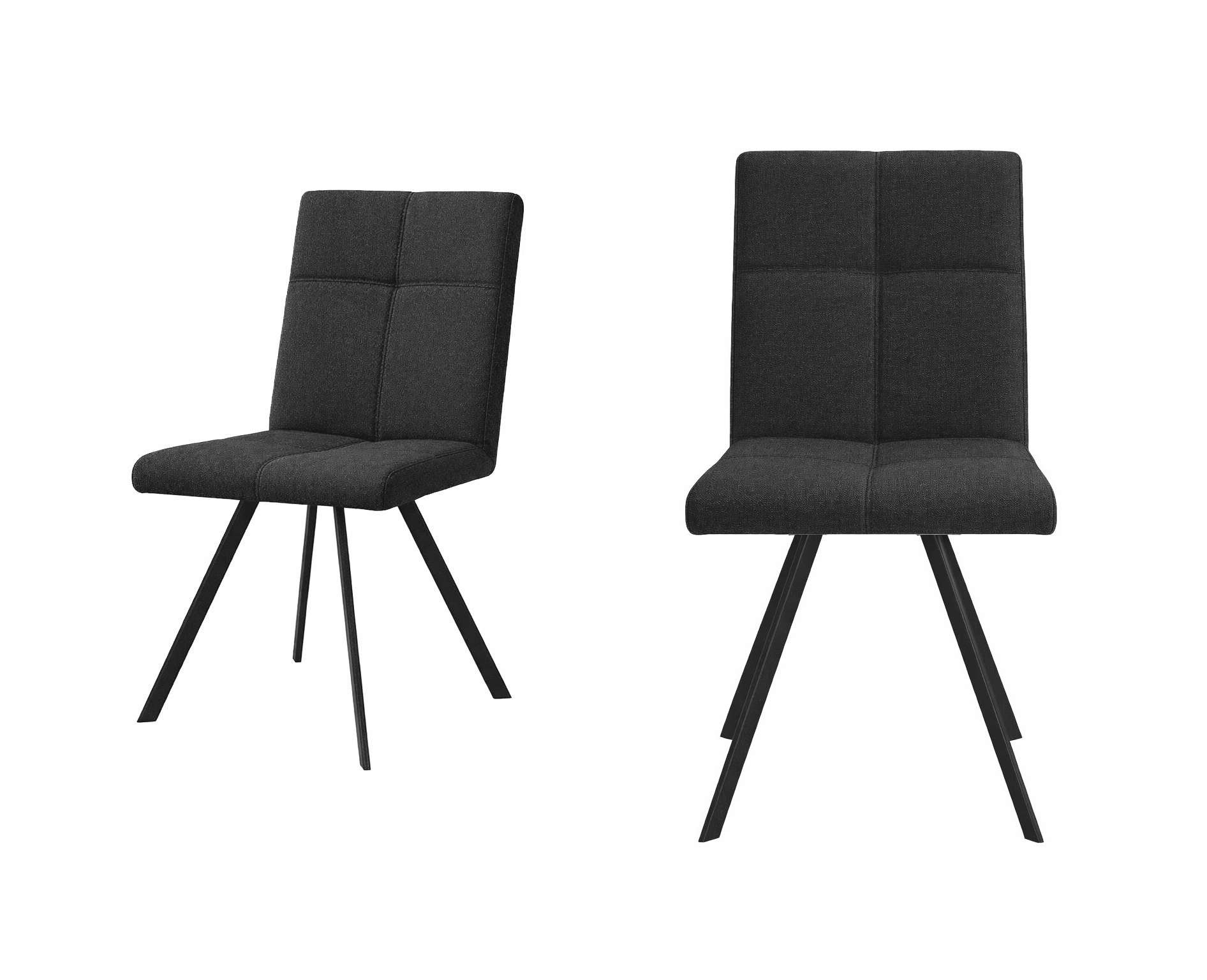 Home affaire "Mia Essstuhl, Wohnstuhl, Polsterstuhl, 4-Fußstuhl" (Set) 2 Stk.mit schwarz pulverbeschichteten Metallbeinen, gepolstert, modern