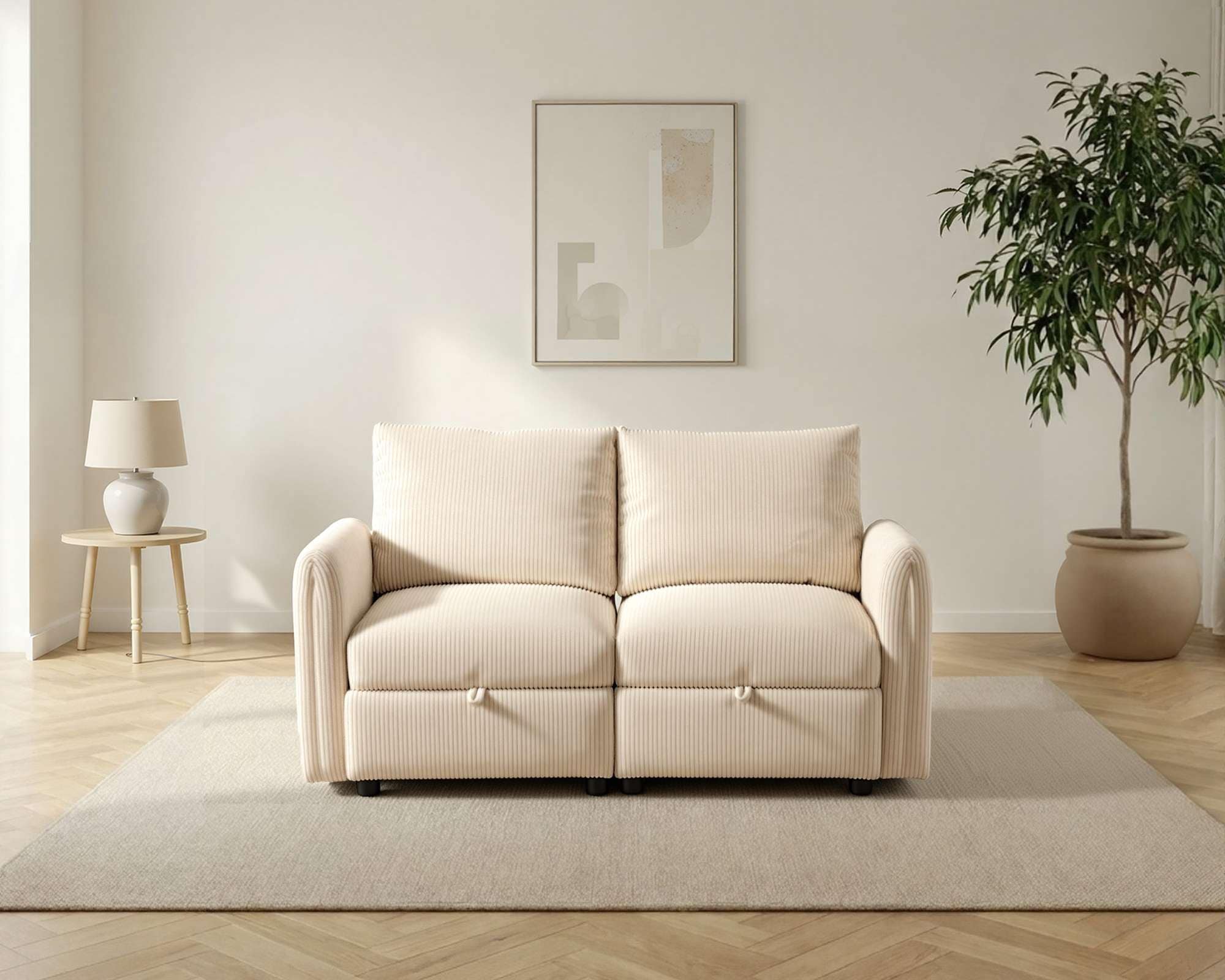 Dorel Home 2-Sitzer »STILHUS Modularsofa mit Stauraum, Breite 155 cm, Cord-Bezug« als Modul oder separat verwendbar - individuell kombinierbar