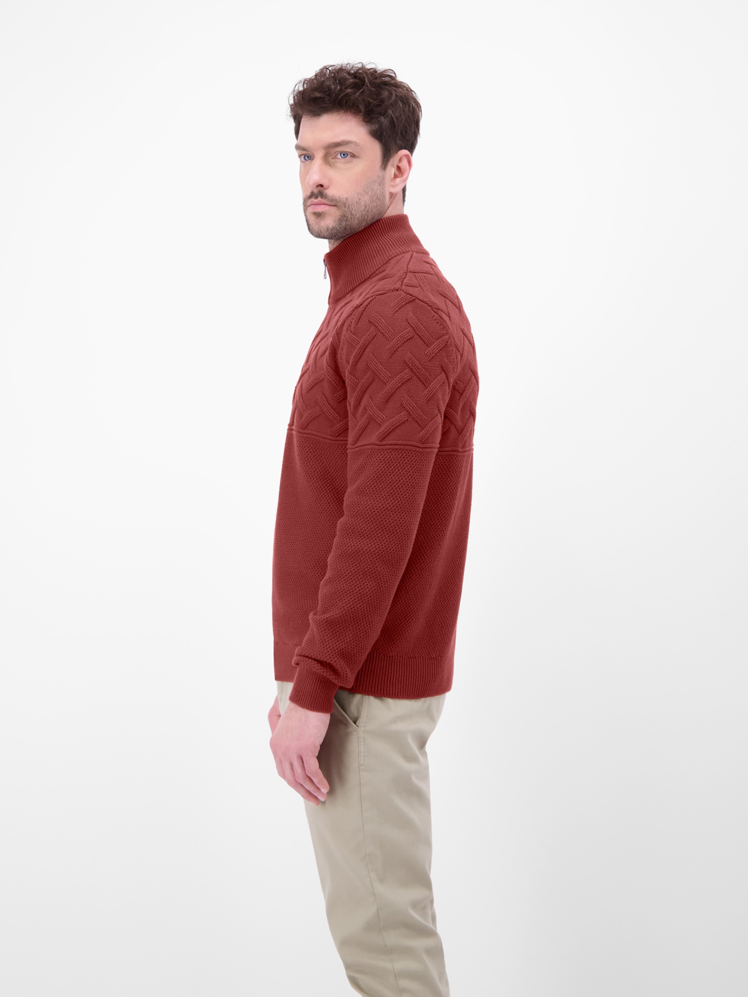 LERROS Strickpullover »Herren-Troyer mit Jacquardmuster«