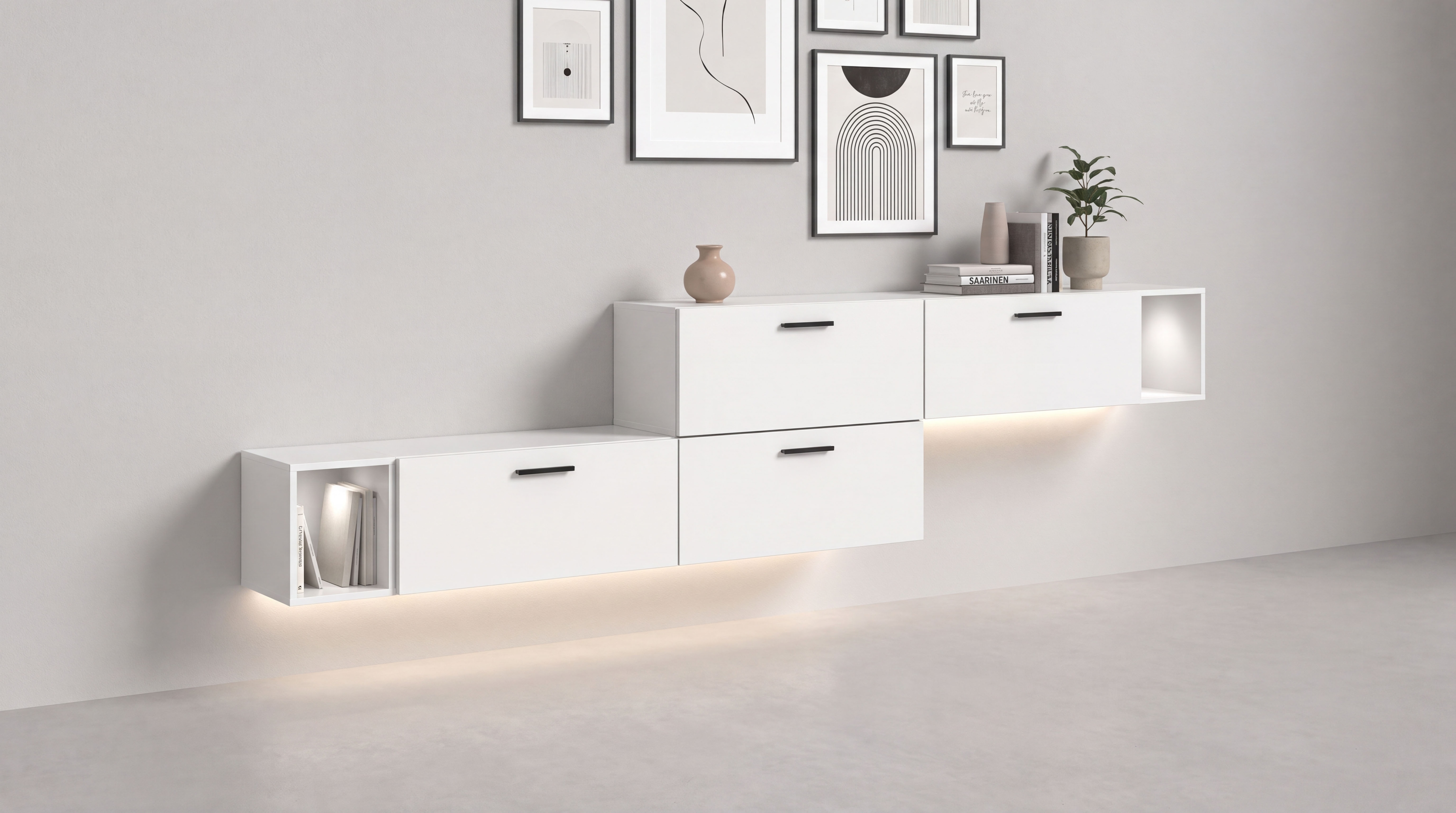 Home affaire Schrank-Set "ENESTE, 6-teilig, in verschiedenen Farben, individuell kombinierbar" verschiedenste Kombinationmöglichkeiten, stehend oder hängend, 2 Stk. tlg.