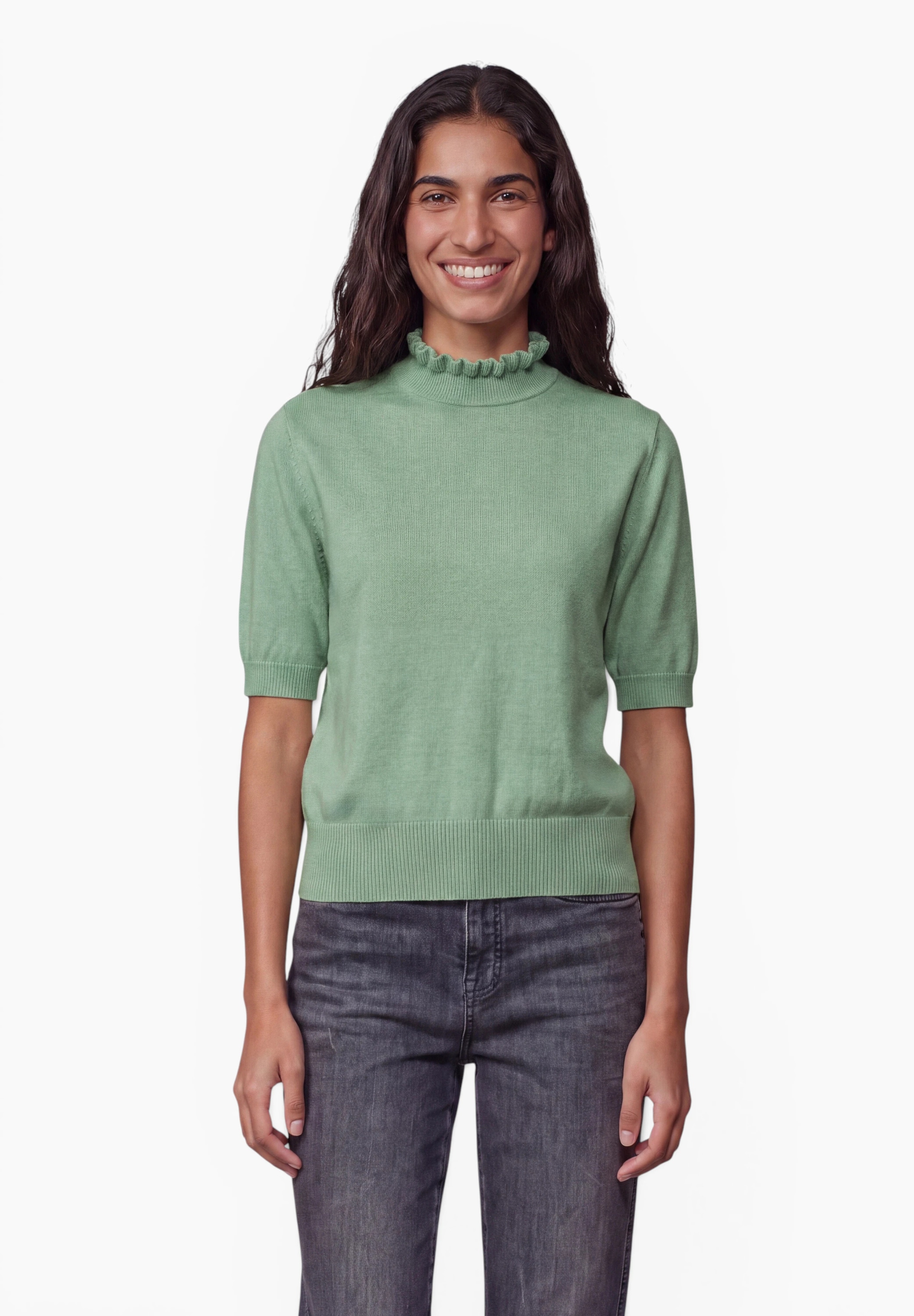 STREET ONE STUDIO Kurzarmpullover im soften Baumwoll-Mix