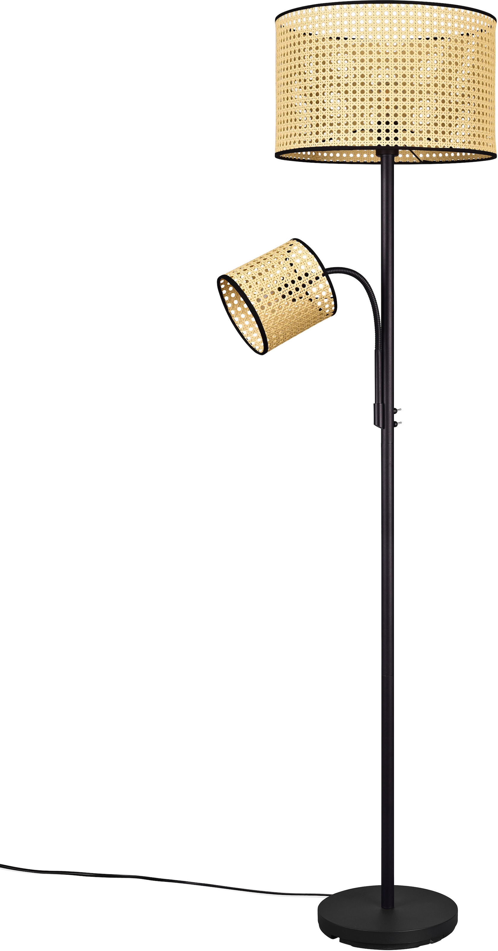 Leonique Stehlampe | 2 flammig-flammig, mit schaltbar BAUR Sale Stehleuchte »Jules«, Geflecht, getrennt Lesearm, bei Wiener
