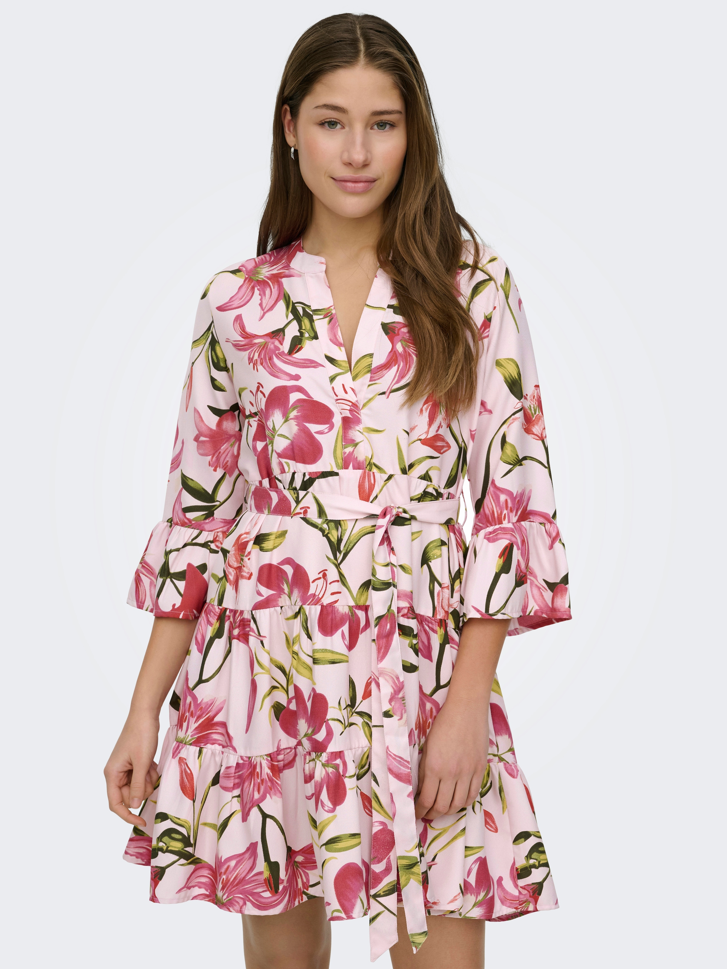 Only Tunikakleid "Onlsina Life 3/4 Short Dress Noos Wvn" Mit Volant