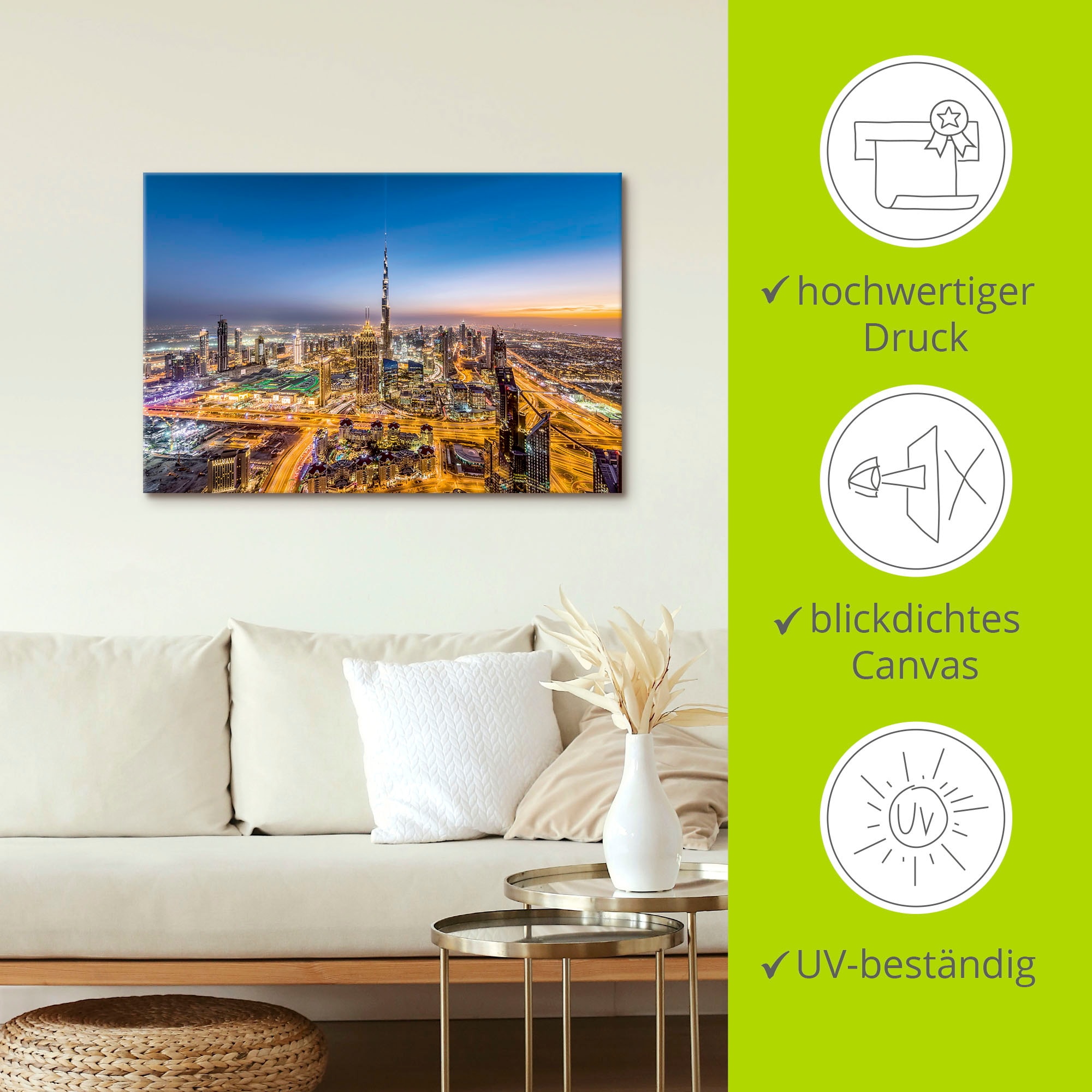 Artland Leinwandbild »Dubai IV«, Bilder von Asien, (1 St.), auf Keilrahmen gespannt