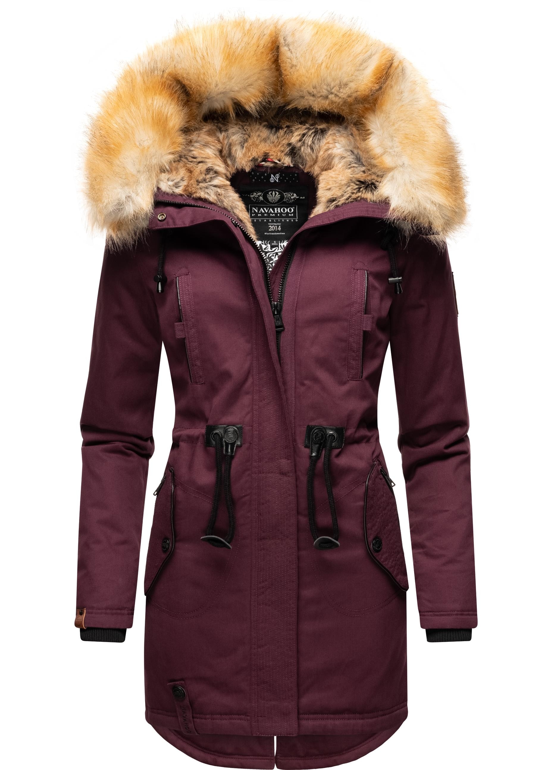 Navahoo Wintermantel »Bombii«, stylischer Damen Winterparka mit Kunstfell- Kapuze kaufen | BAUR